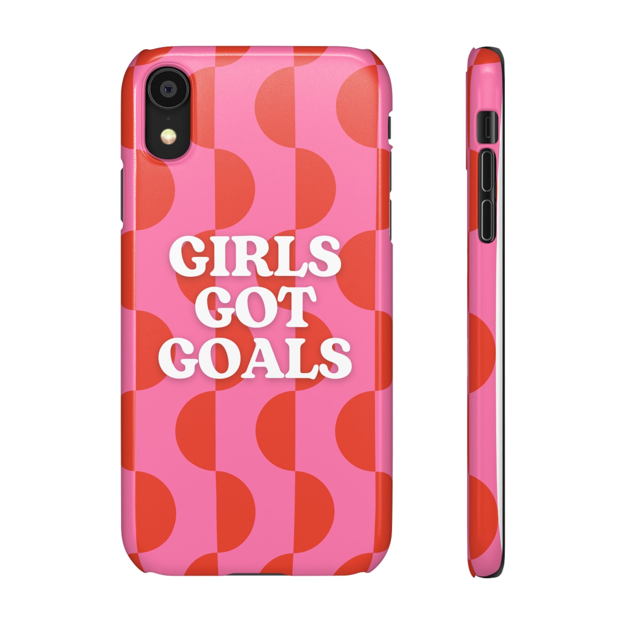 Girls Got Goals Phone Case - Retro Pink Red Motivational Snap Case