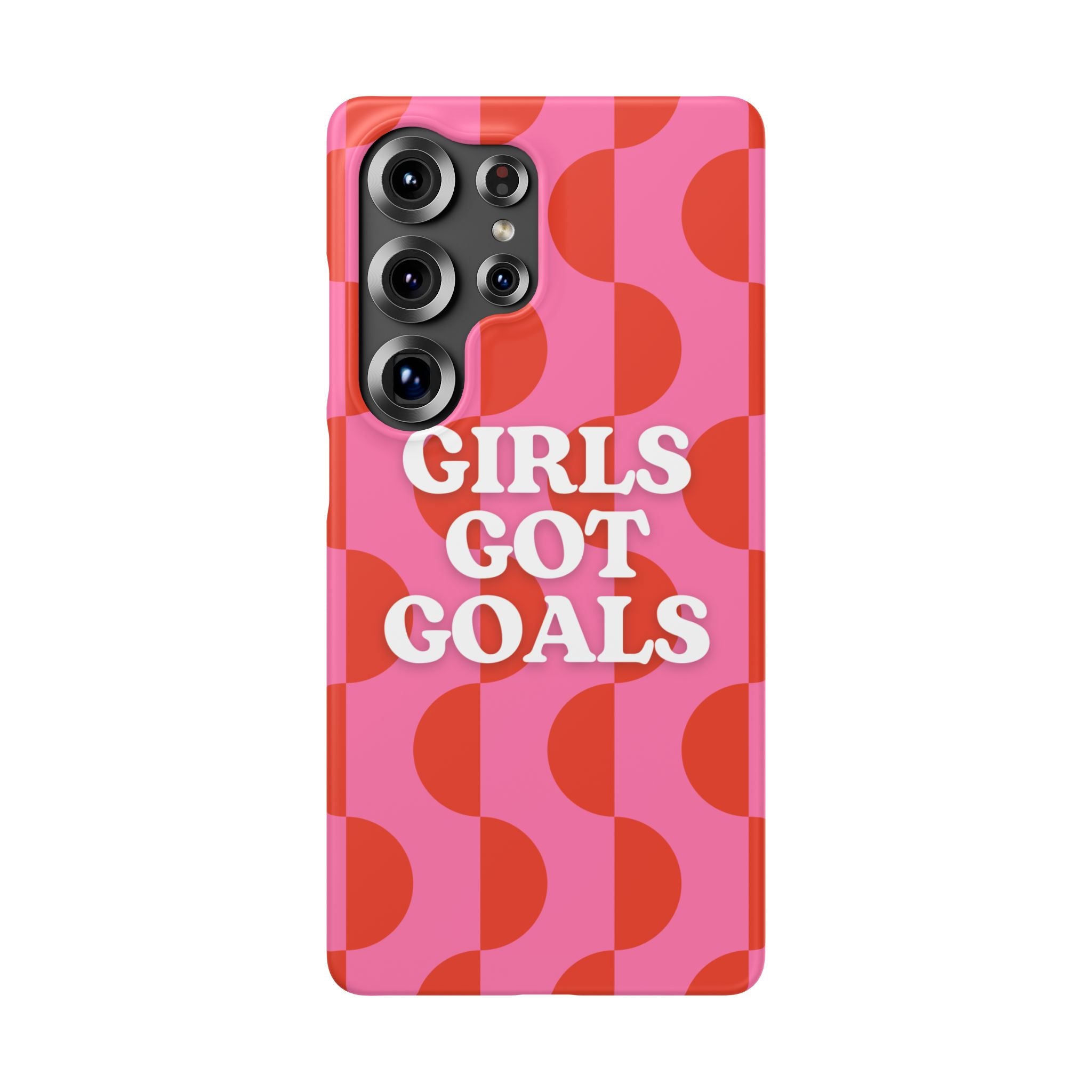 Girls Got Goals Phone Case - Retro Pink Red Motivational Snap Case
