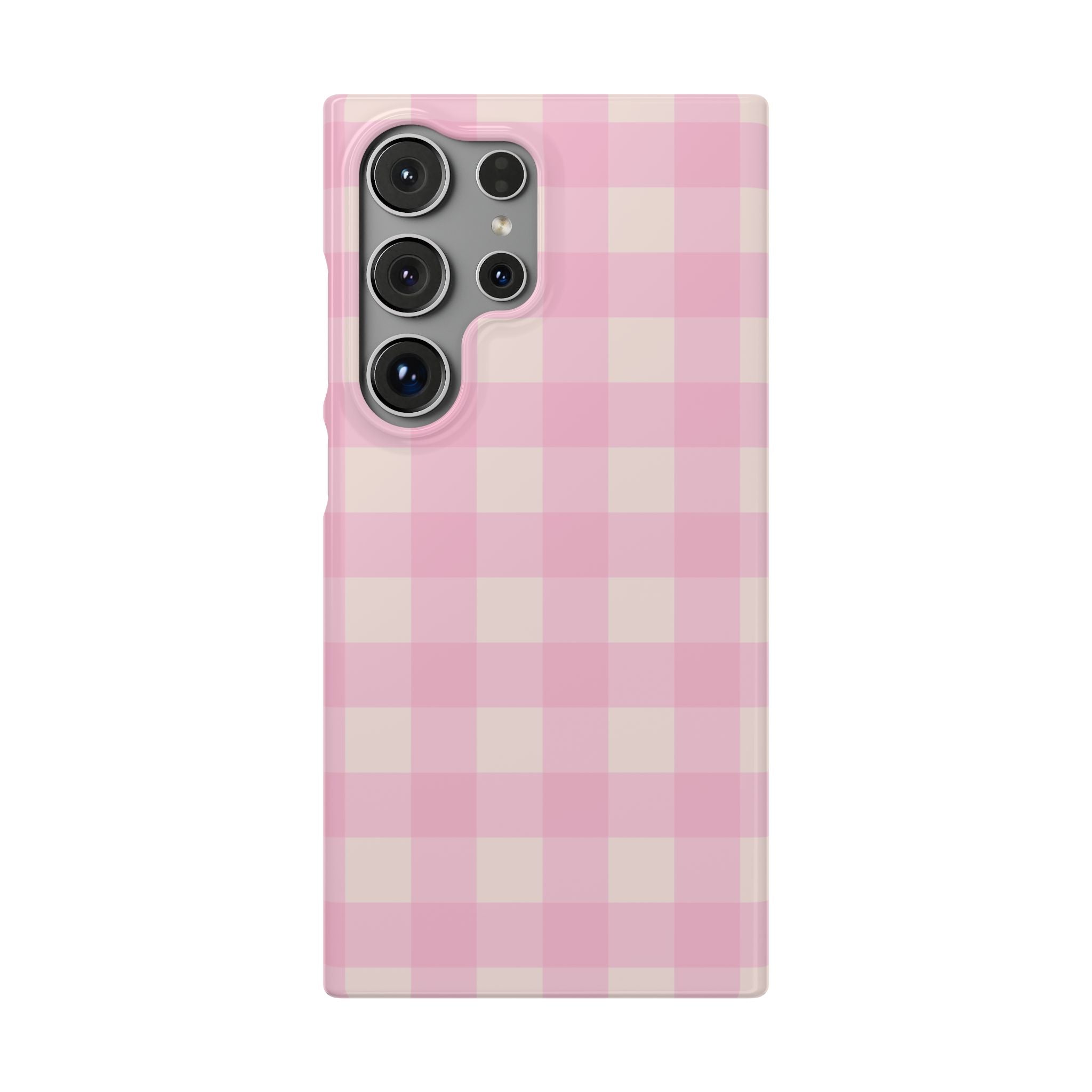 Pink Gingham Snap Phone Case - Cute Pastel Checkered iPhone Cover