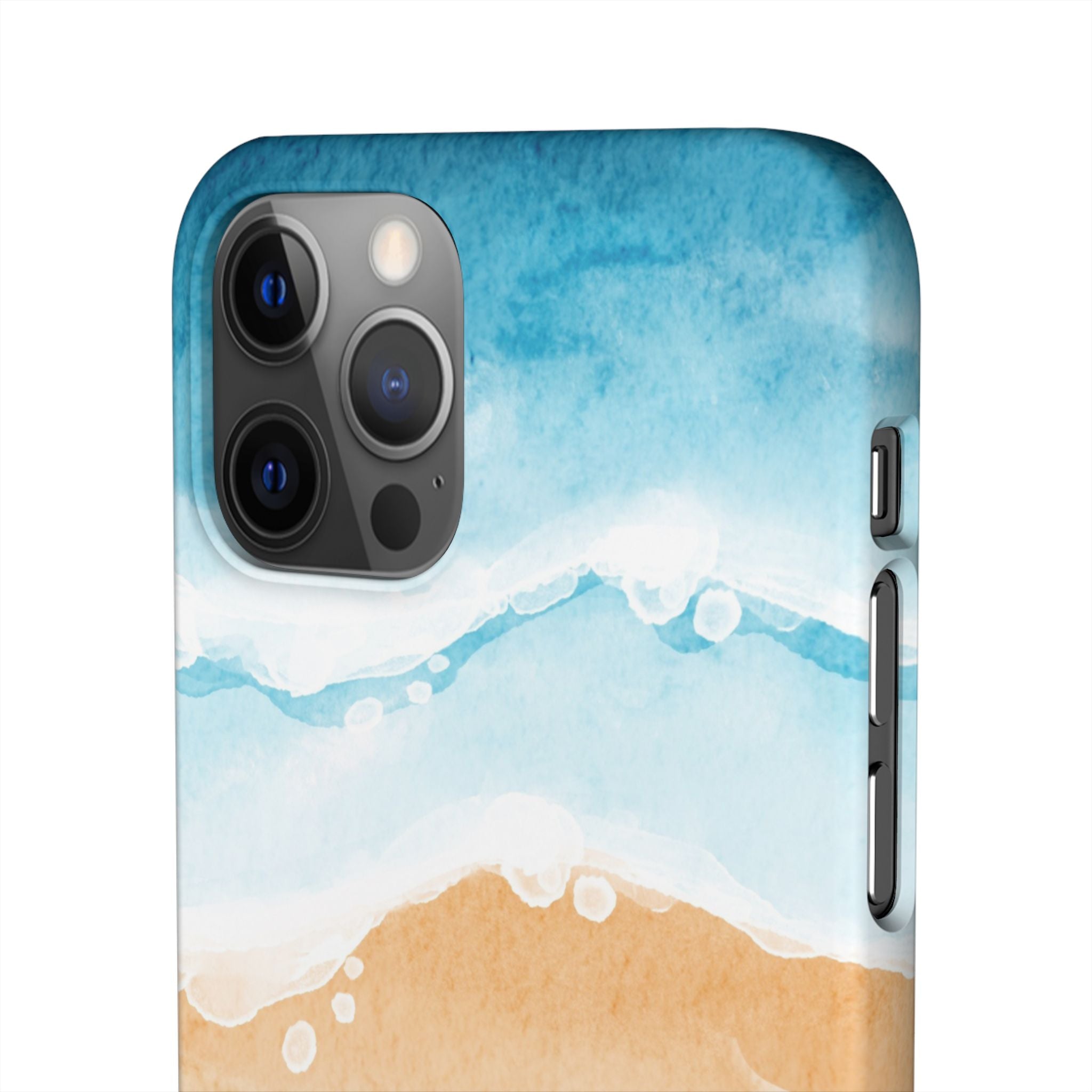 Beach Scene Phone Case — Watercolor Sand, Seashells & Crabs