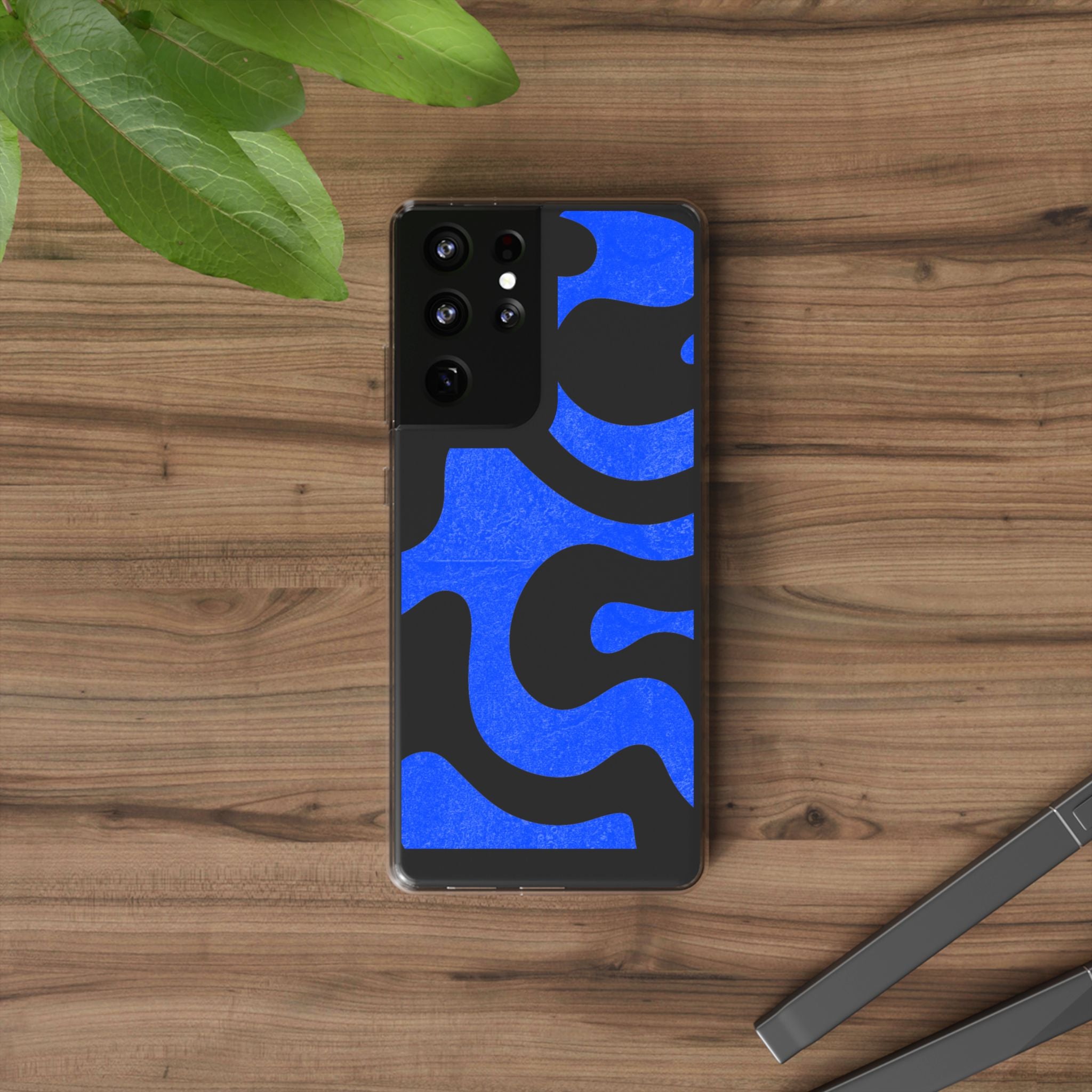 Copy of Abstract Blue Wave Clear Phone Case