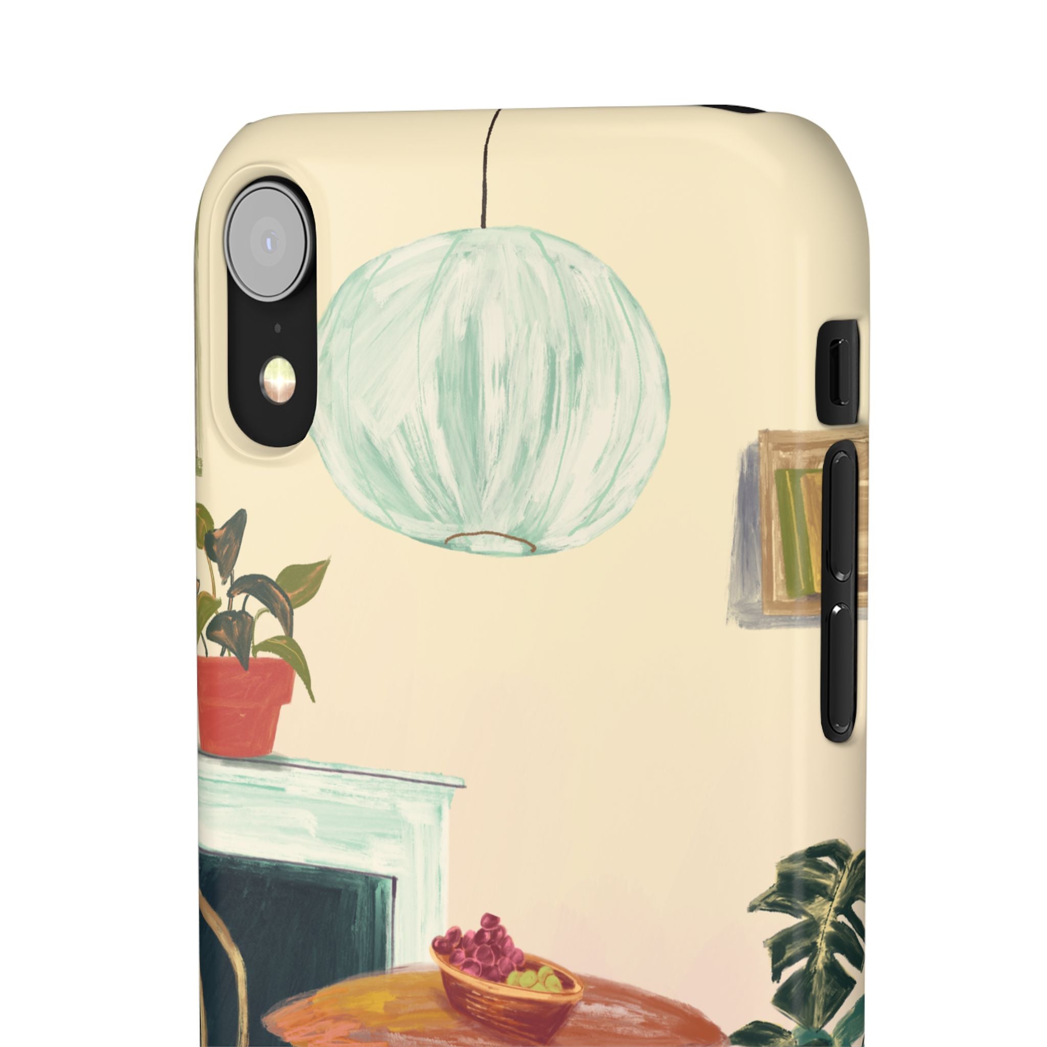 Vintage Bistro Phone Case — Cozy Cafe Interior Illustration Snap Case