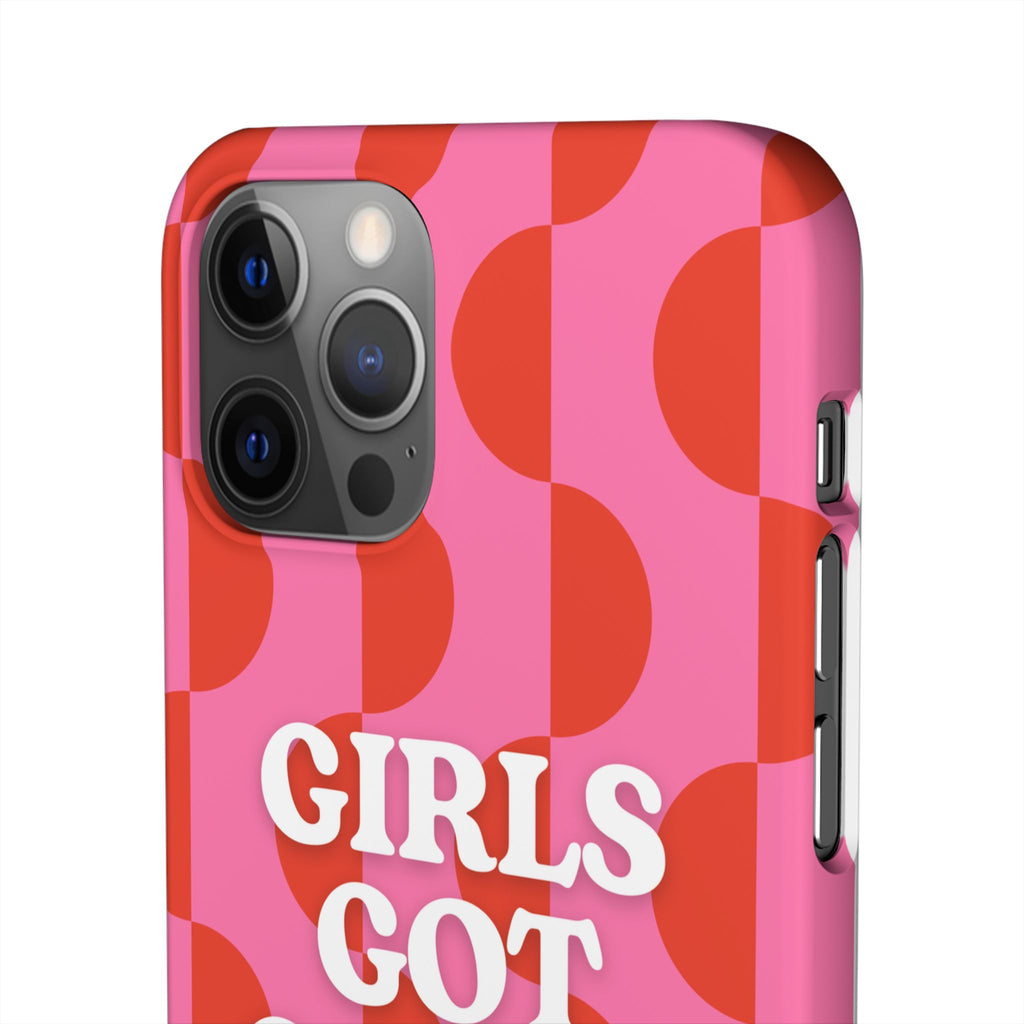 Girls Got Goals Phone Case - Retro Pink Red Motivational Snap Case