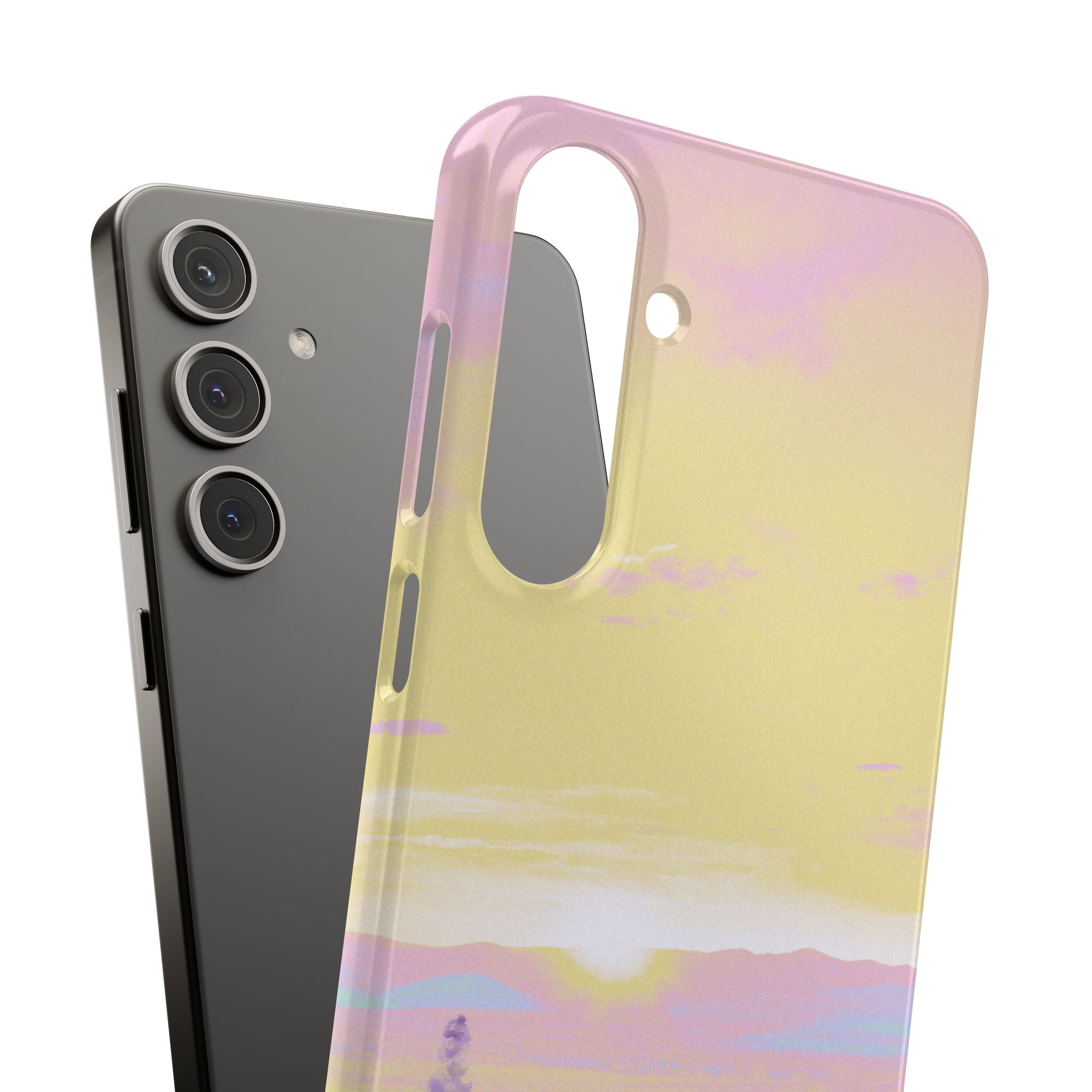 Pastel Lavender Field Phone Case — Sunset Sky Snap Case
