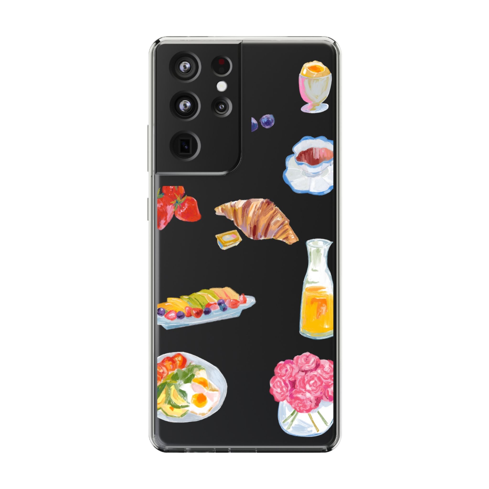 Clear Phone Case — Breakfast Pastries & Brunch Icons Clear Case