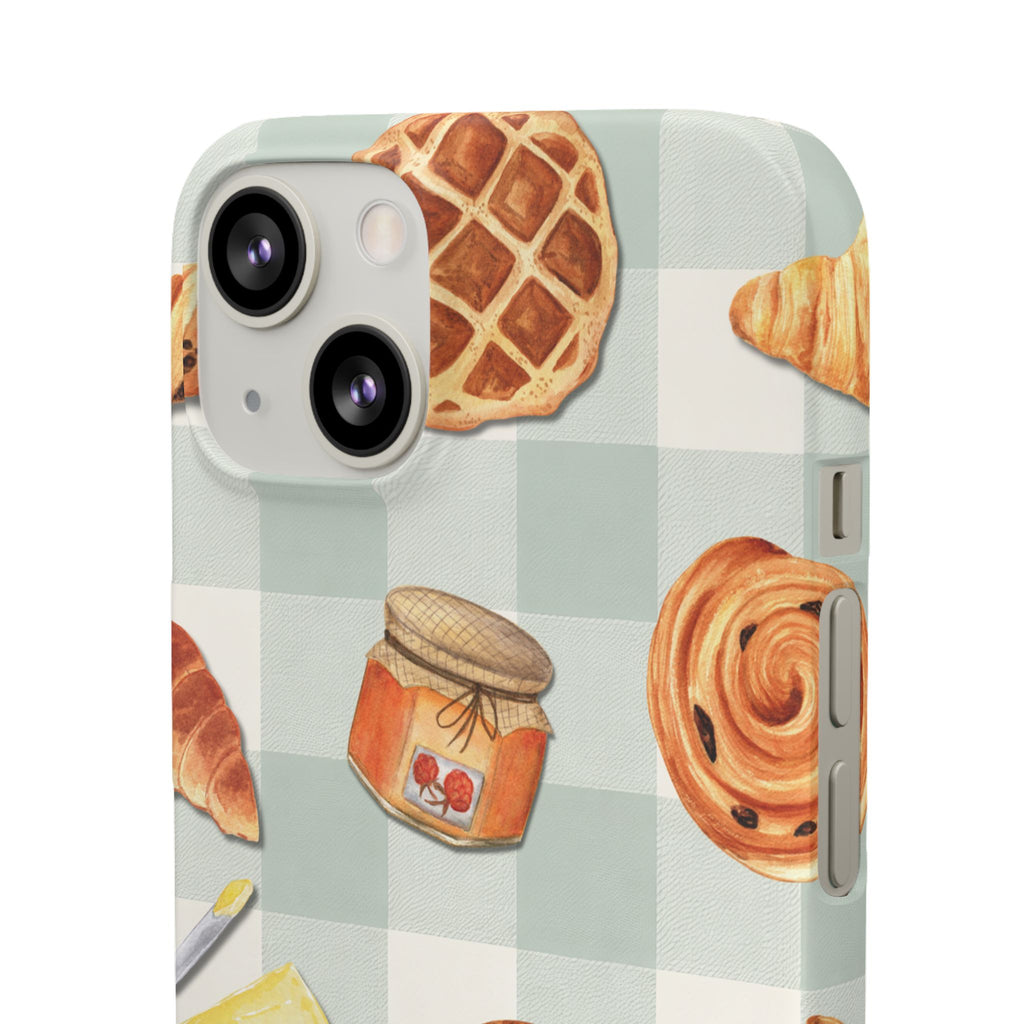 Bakery Breakfast Phone Case — Cute Pastry Pattern Snap Case
