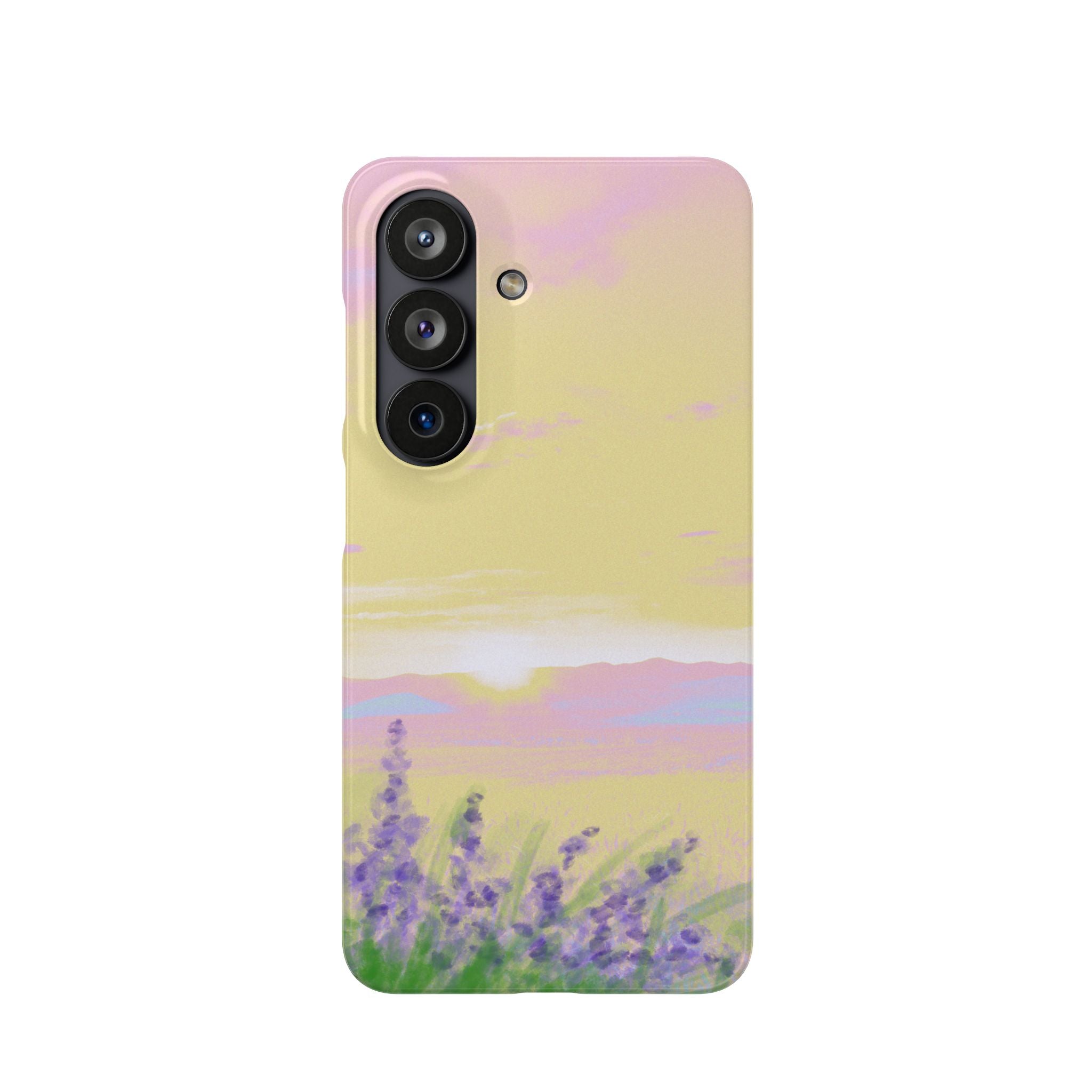 Pastel Lavender Field Phone Case — Sunset Sky Snap Case