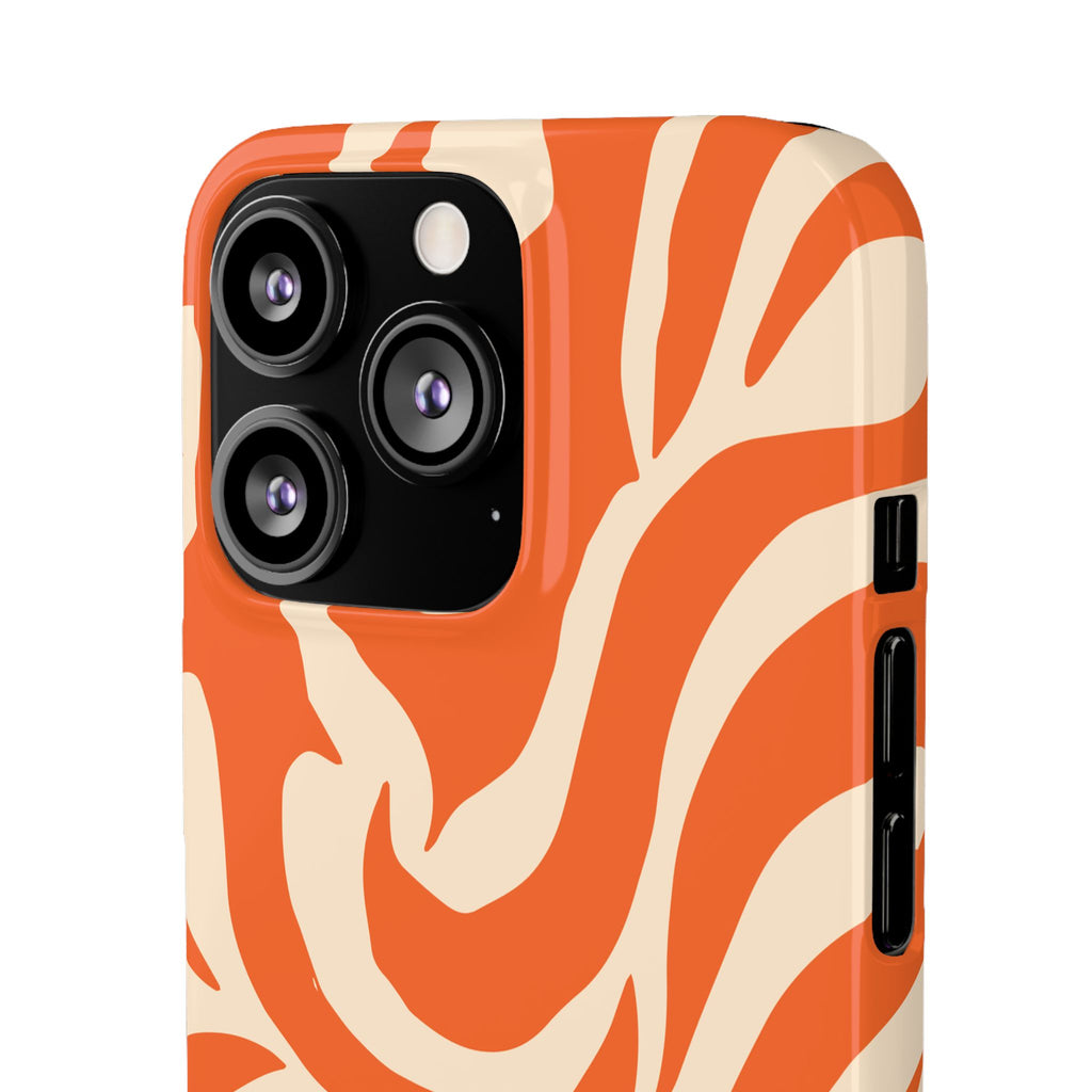 Orange Swirl Phone Case — Retro Abstract iPhone Snap Case