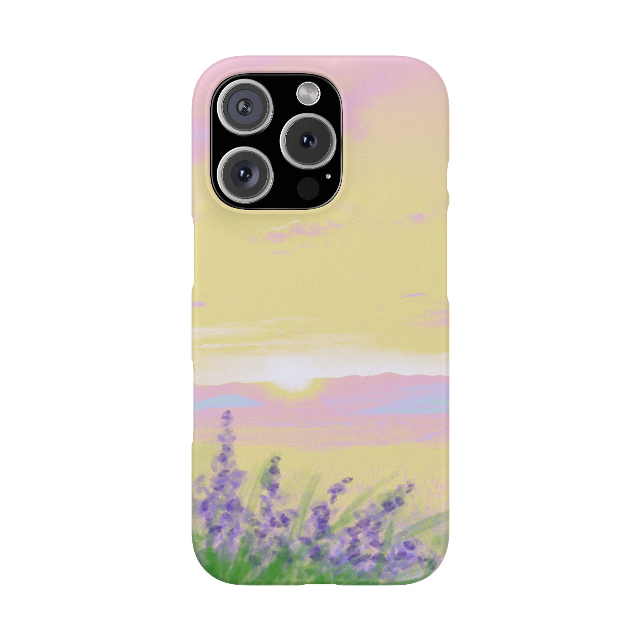 Pastel Lavender Field Phone Case — Sunset Sky Snap Case