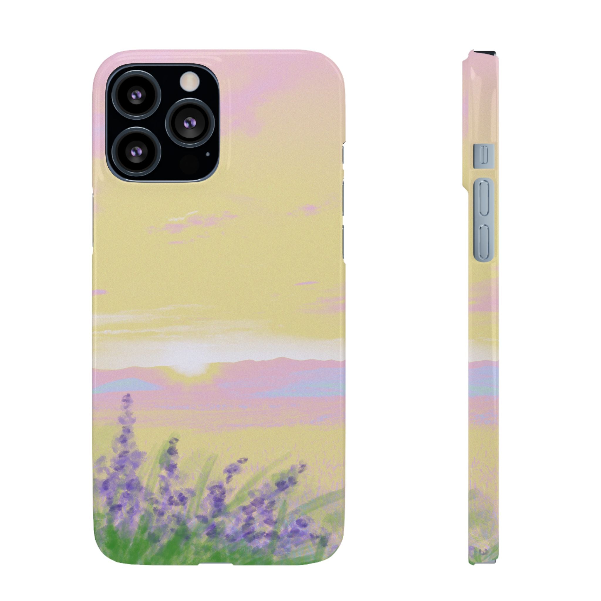 Pastel Lavender Field Phone Case — Sunset Sky Snap Case