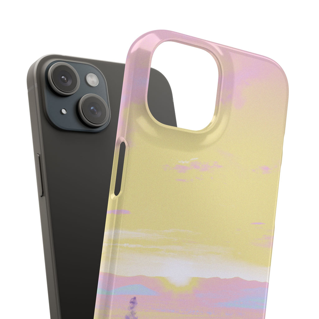 Pastel Lavender Field Phone Case — Sunset Sky Snap Case
