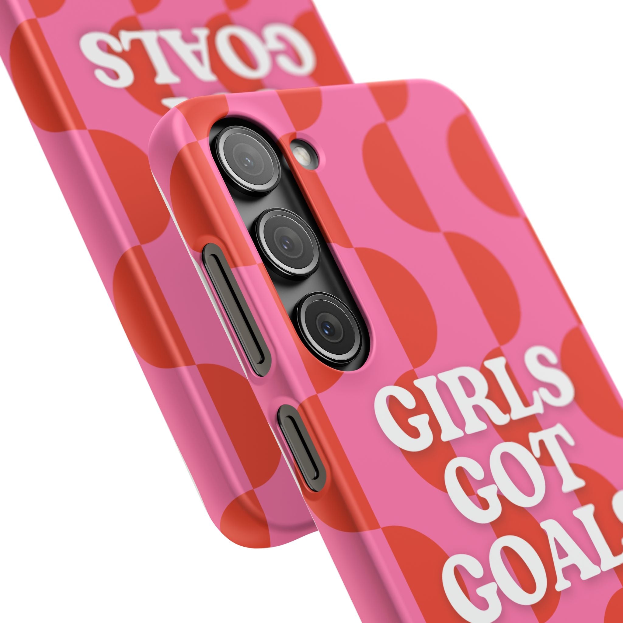 Girls Got Goals Phone Case - Retro Pink Red Motivational Snap Case