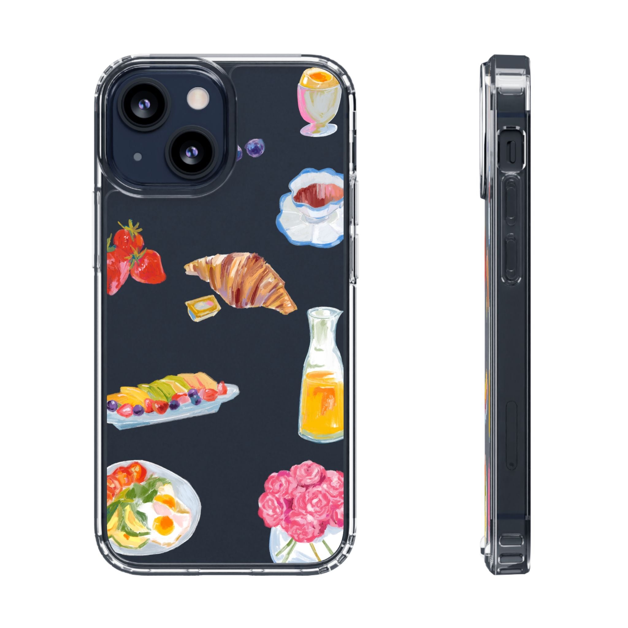 Clear Phone Case — Breakfast Pastries & Brunch Icons Clear Case