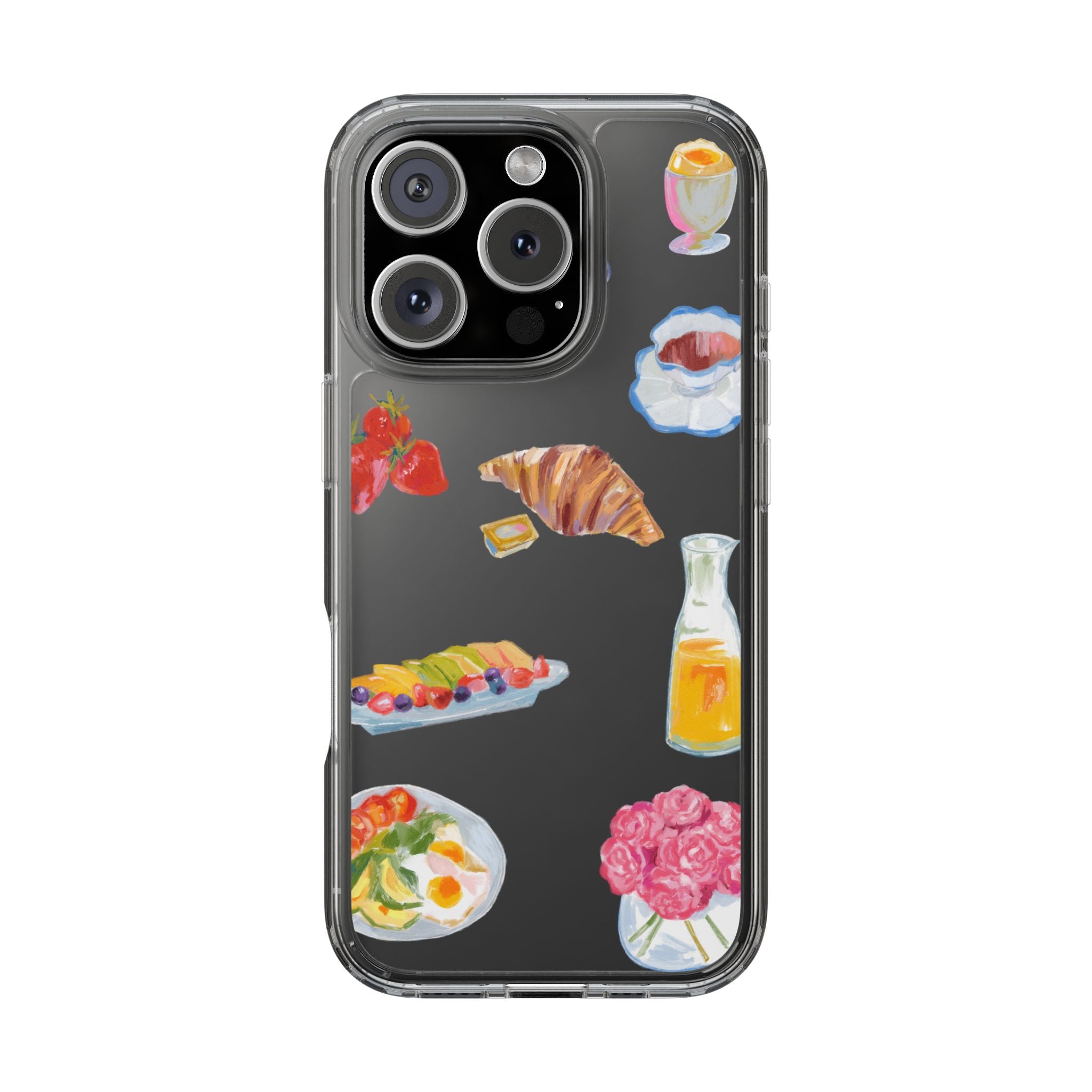 Clear Phone Case — Breakfast Pastries & Brunch Icons Clear Case
