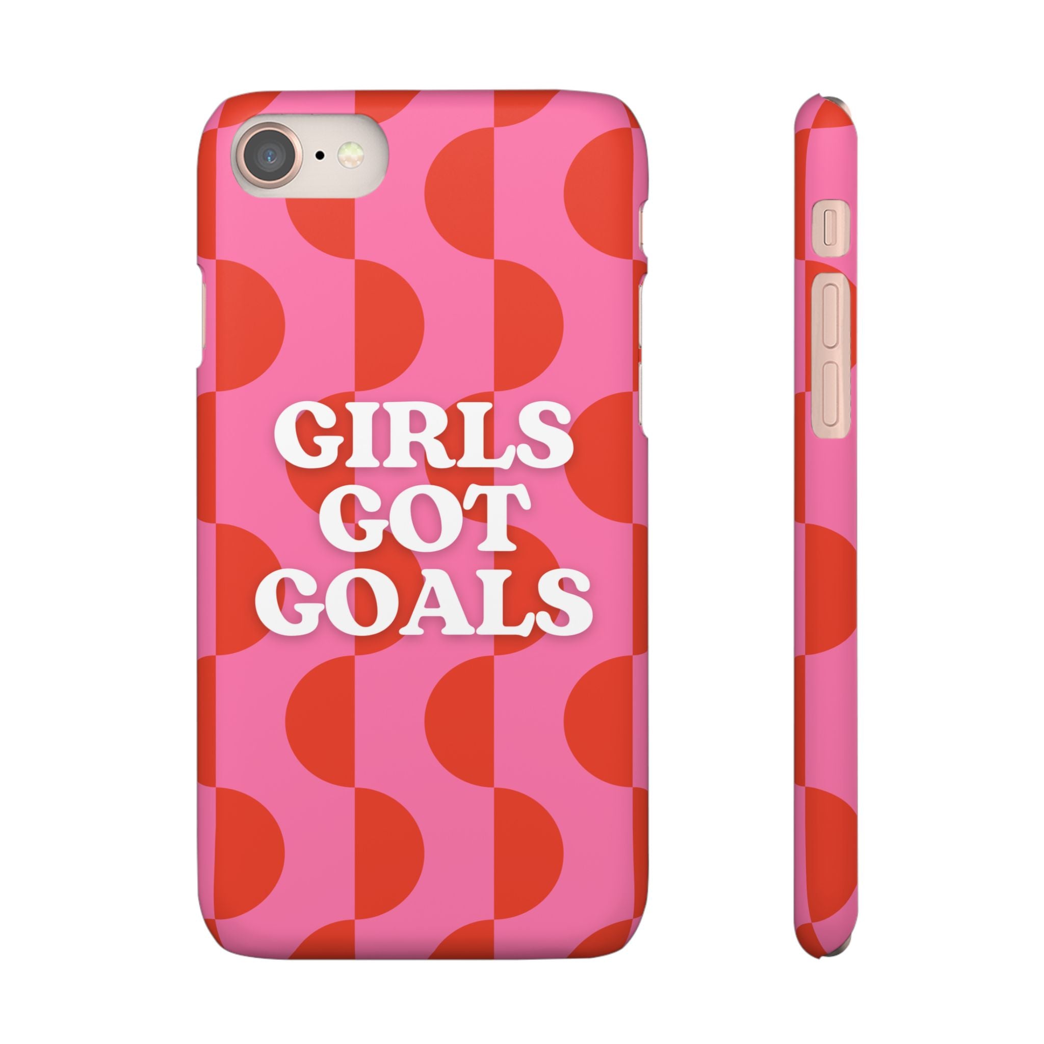 Girls Got Goals Phone Case - Retro Pink Red Motivational Snap Case