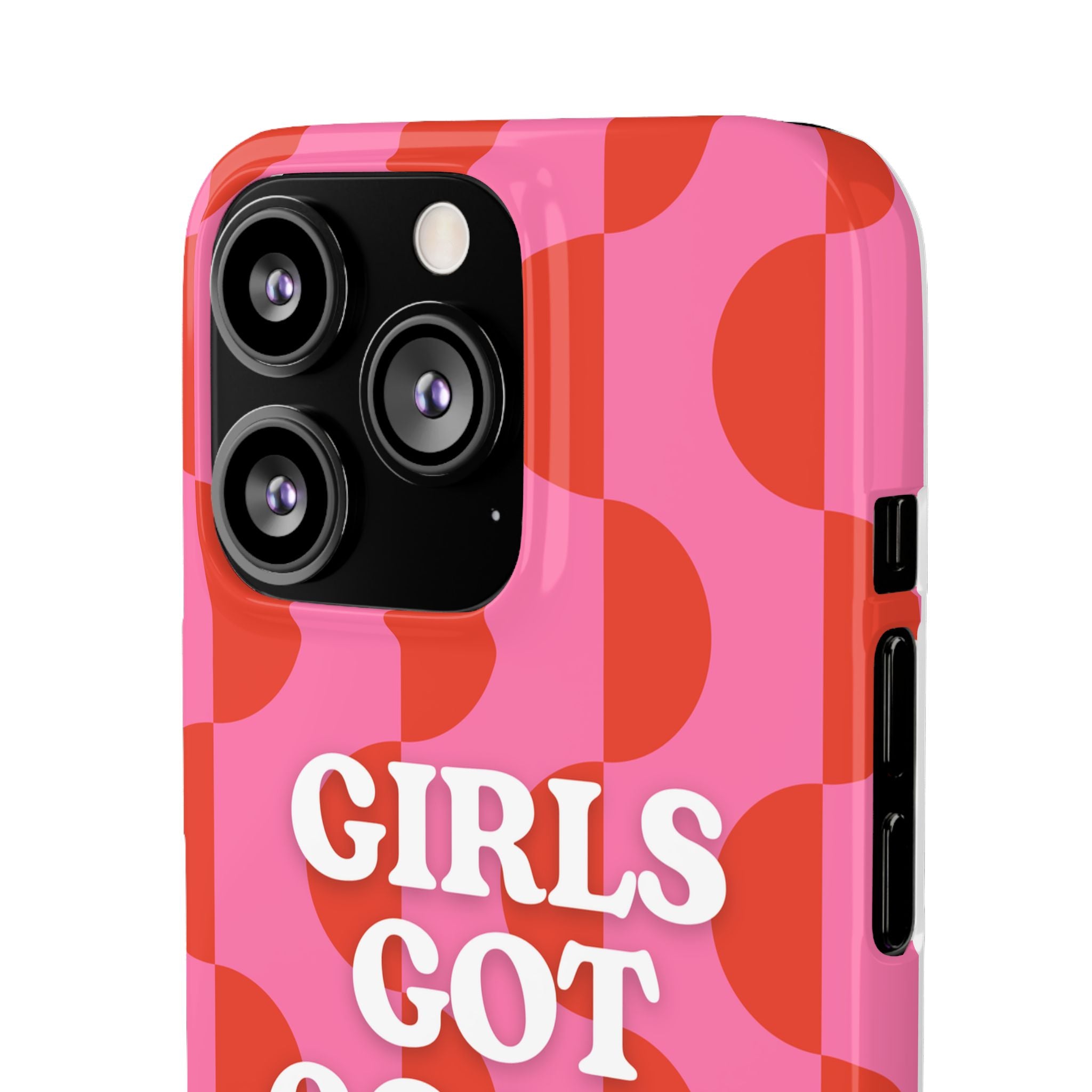 Girls Got Goals Phone Case - Retro Pink Red Motivational Snap Case
