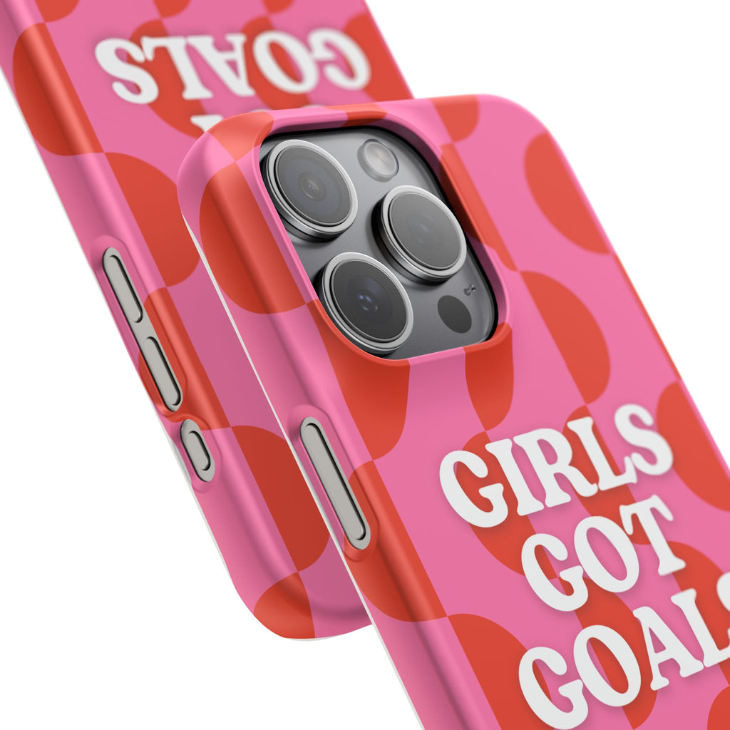 Girls Got Goals Phone Case - Retro Pink Red Motivational Snap Case