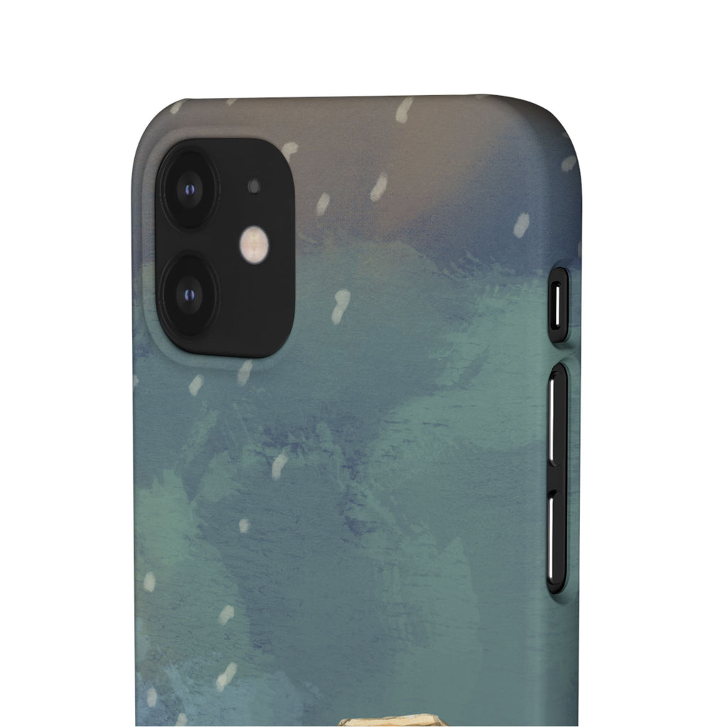 Artistic Rainfall Phone Case – Woman with Umbrella Design