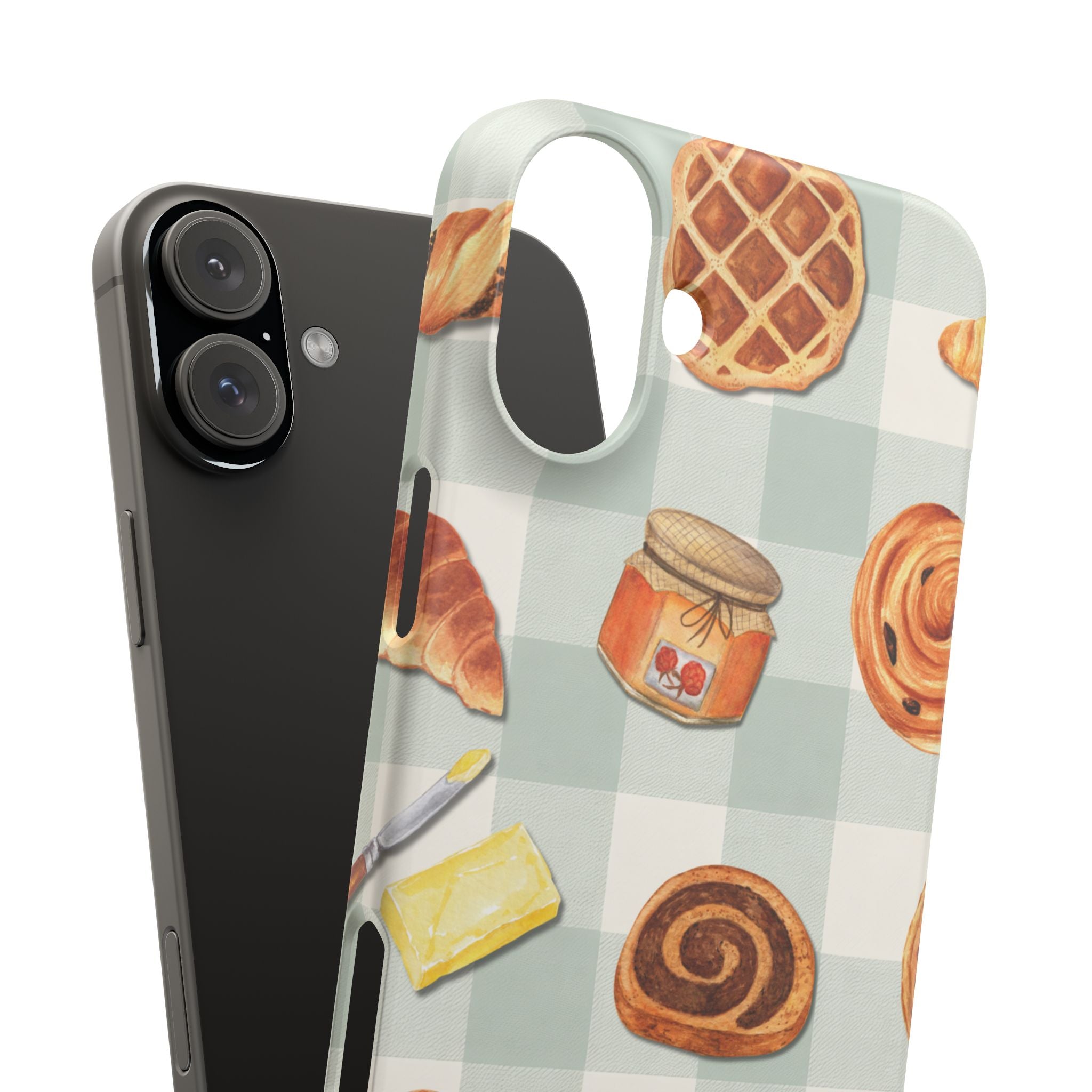 Bakery Breakfast Phone Case — Cute Pastry Pattern Snap Case
