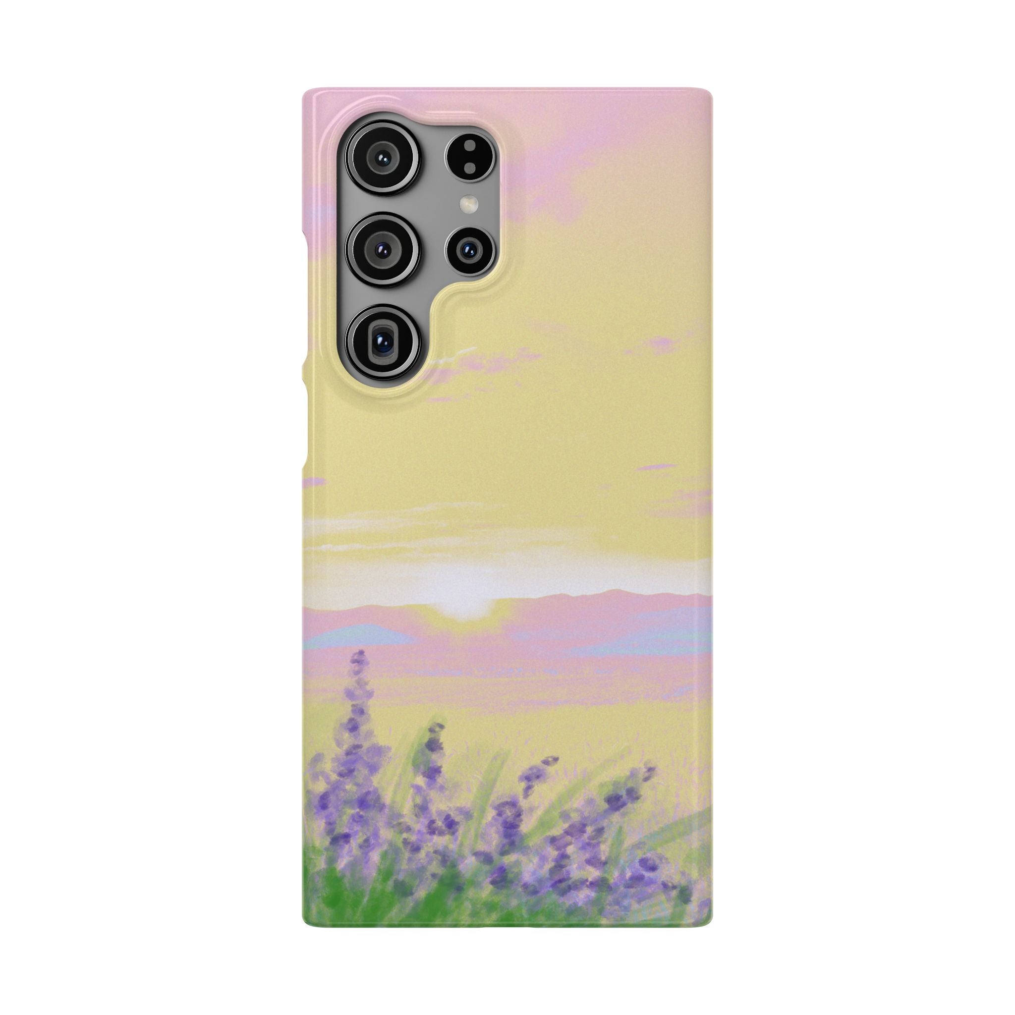 Pastel Lavender Field Phone Case — Sunset Sky Snap Case