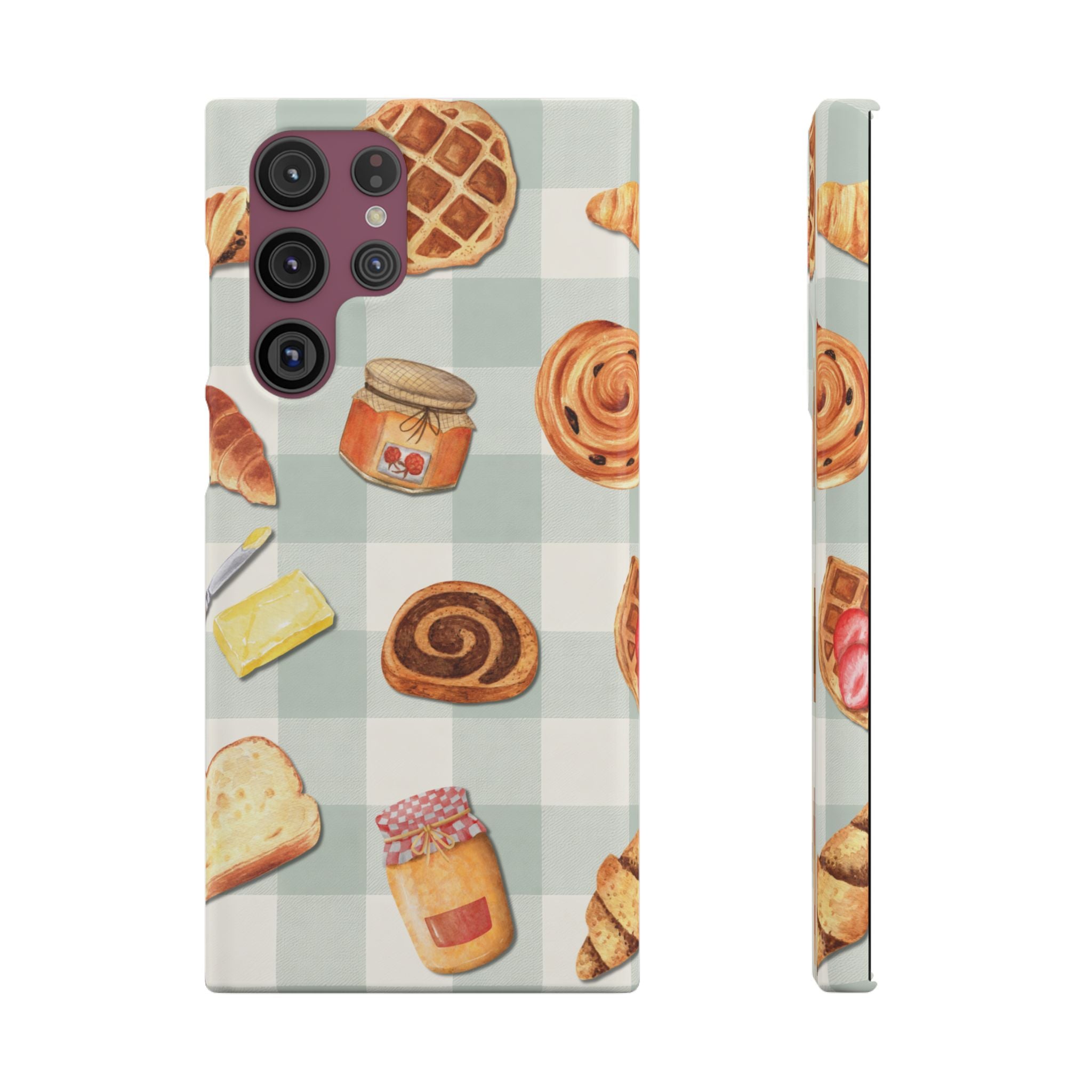 Bakery Breakfast Phone Case — Cute Pastry Pattern Snap Case