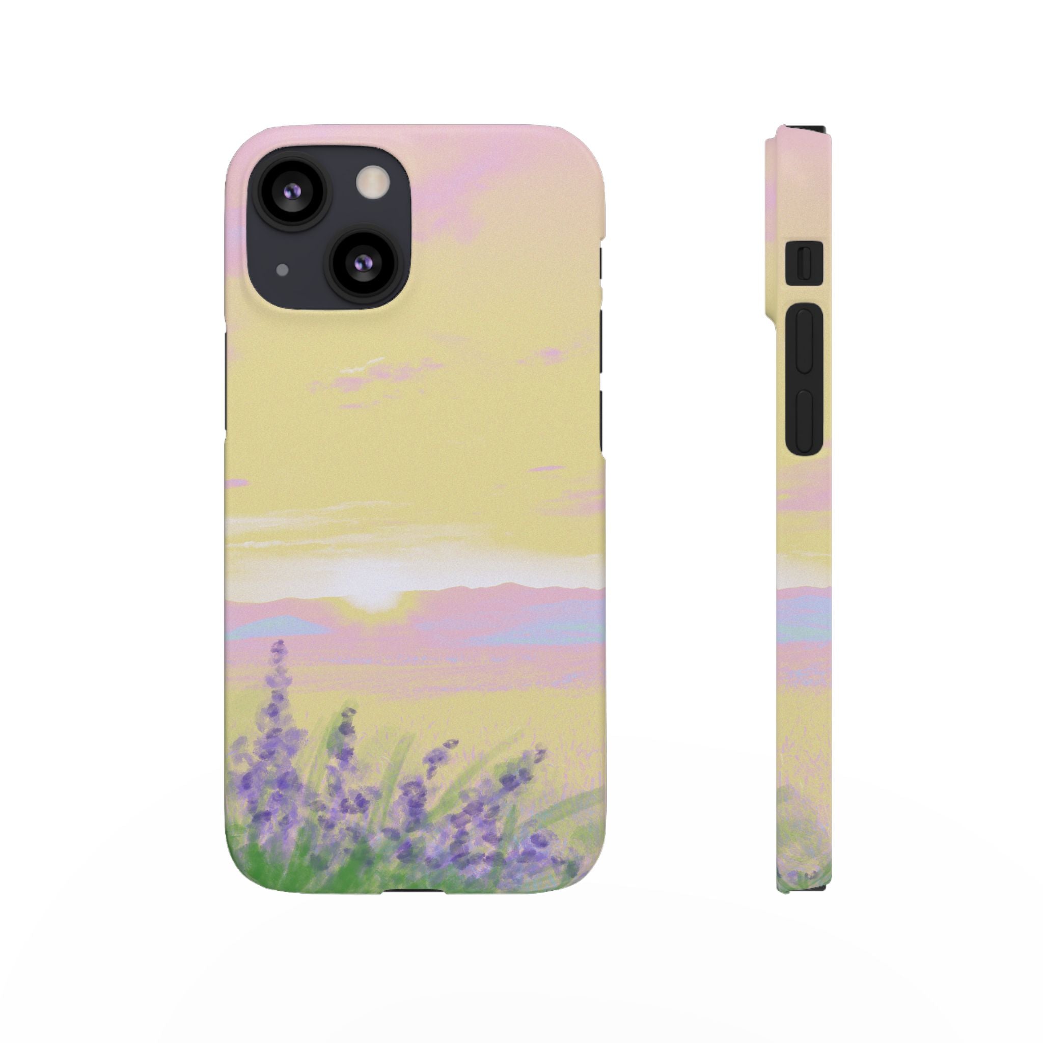 Pastel Lavender Field Phone Case — Sunset Sky Snap Case