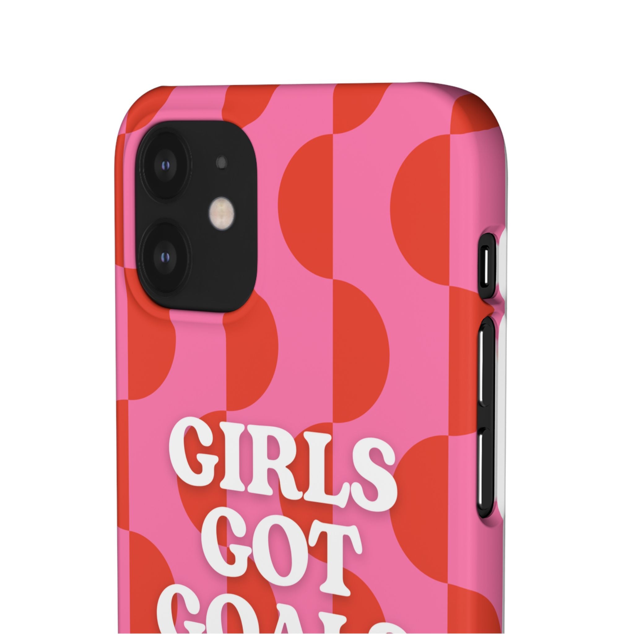 Girls Got Goals Phone Case - Retro Pink Red Motivational Snap Case