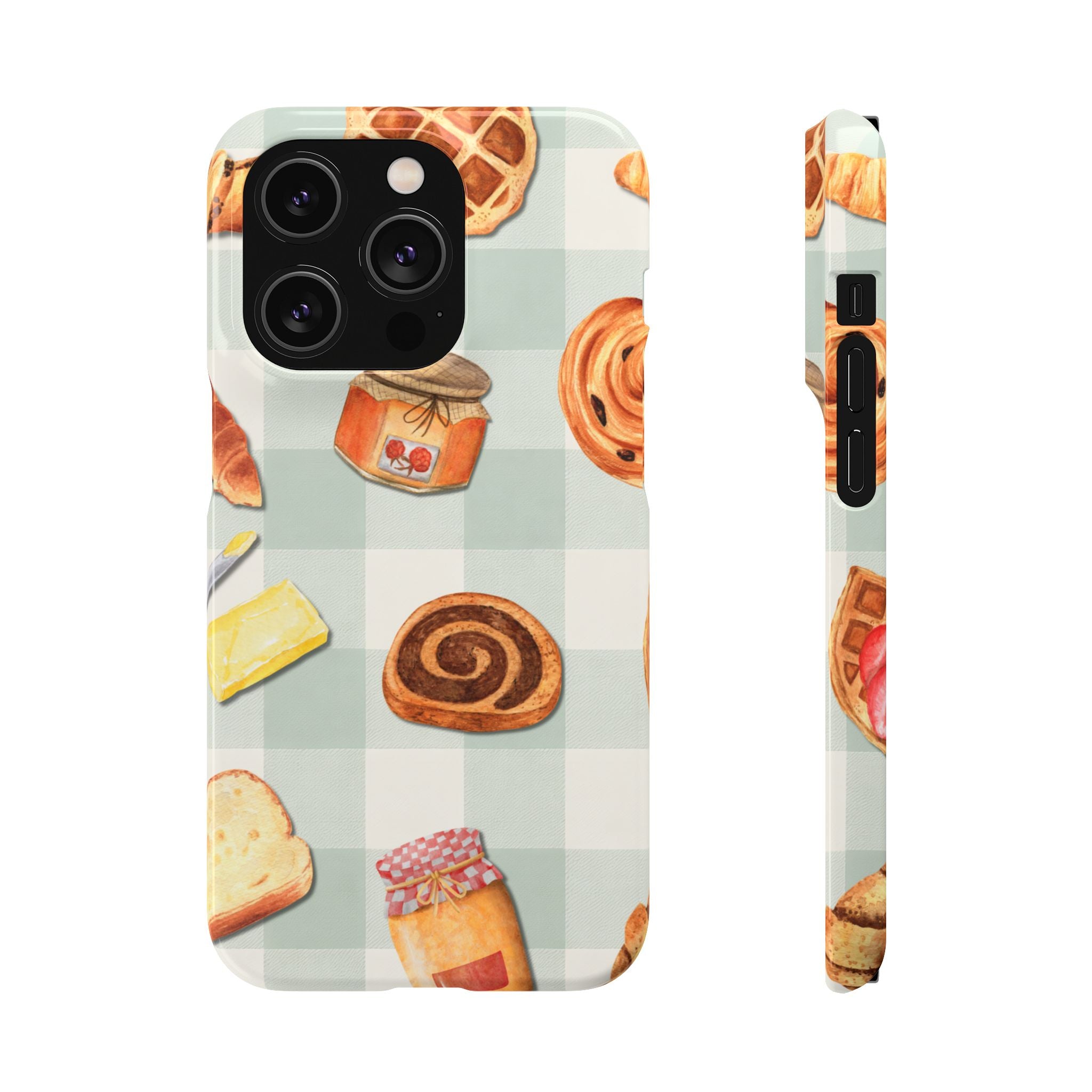 Bakery Breakfast Phone Case — Cute Pastry Pattern Snap Case