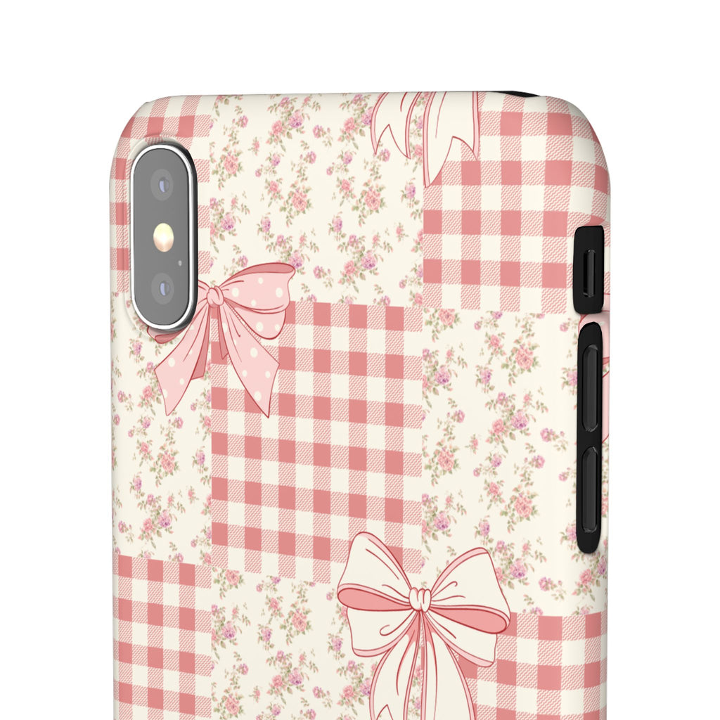 Pink Bow Patchwork Case