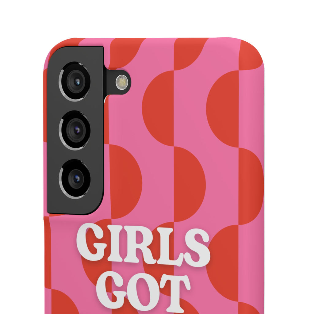 Girls Got Goals Phone Case - Retro Pink Red Motivational Snap Case