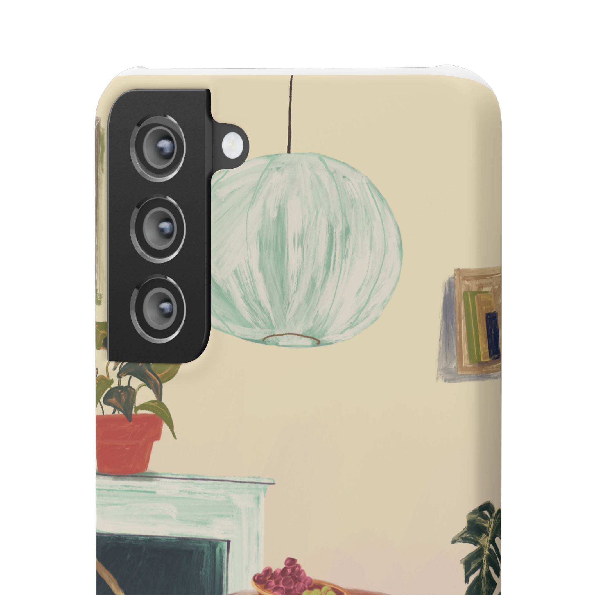 Vintage Bistro Phone Case — Cozy Cafe Interior Illustration Snap Case