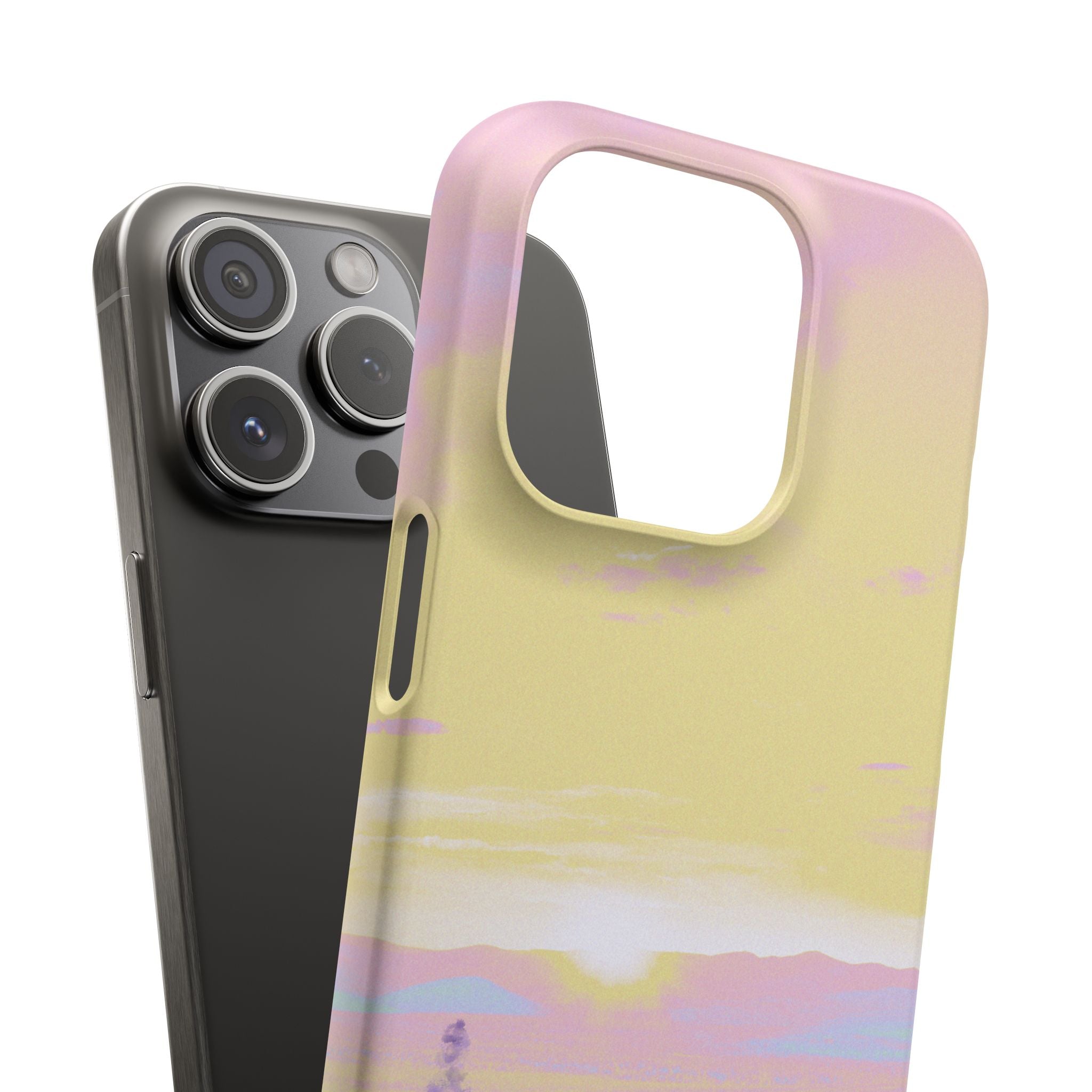 Pastel Lavender Field Phone Case — Sunset Sky Snap Case