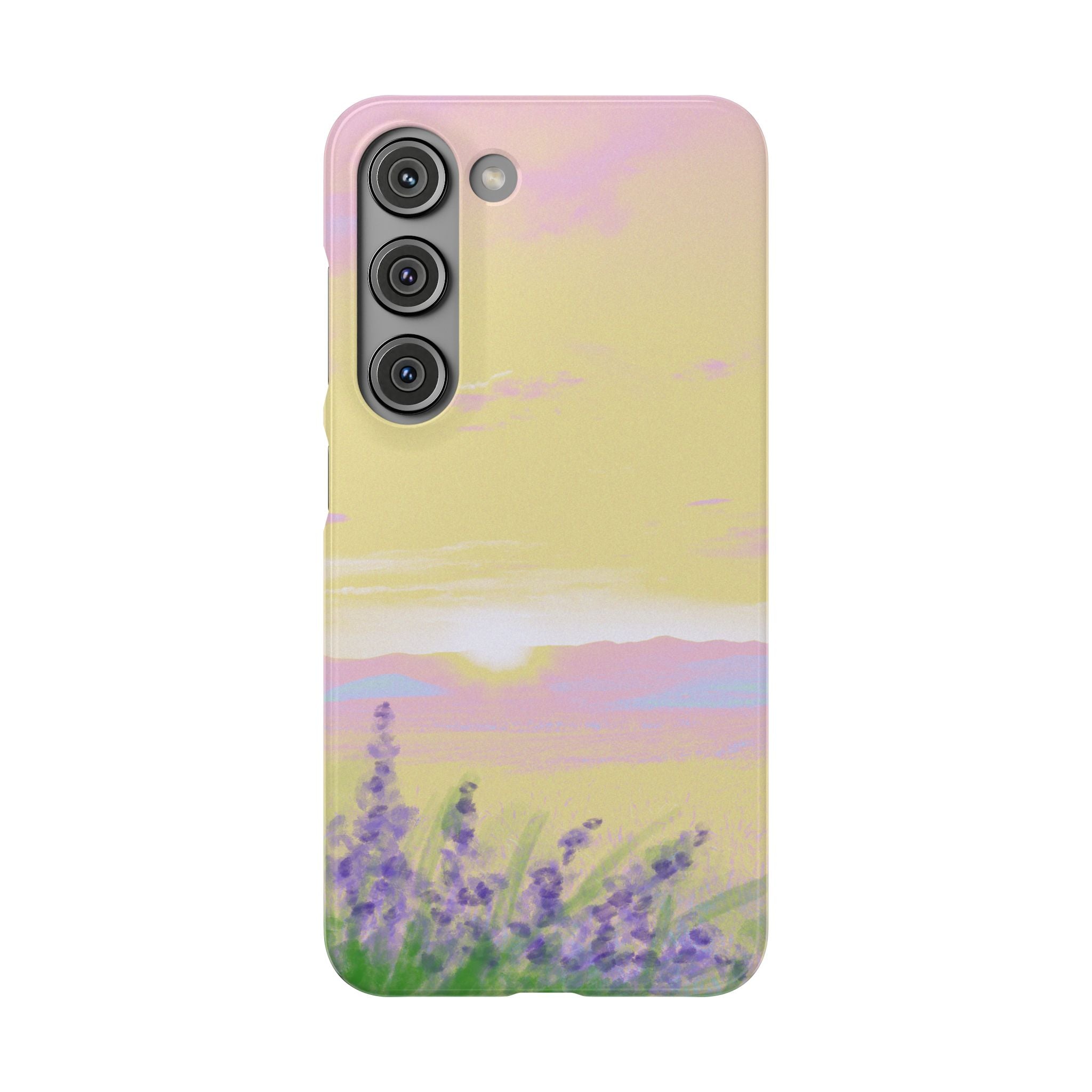 Pastel Lavender Field Phone Case — Sunset Sky Snap Case
