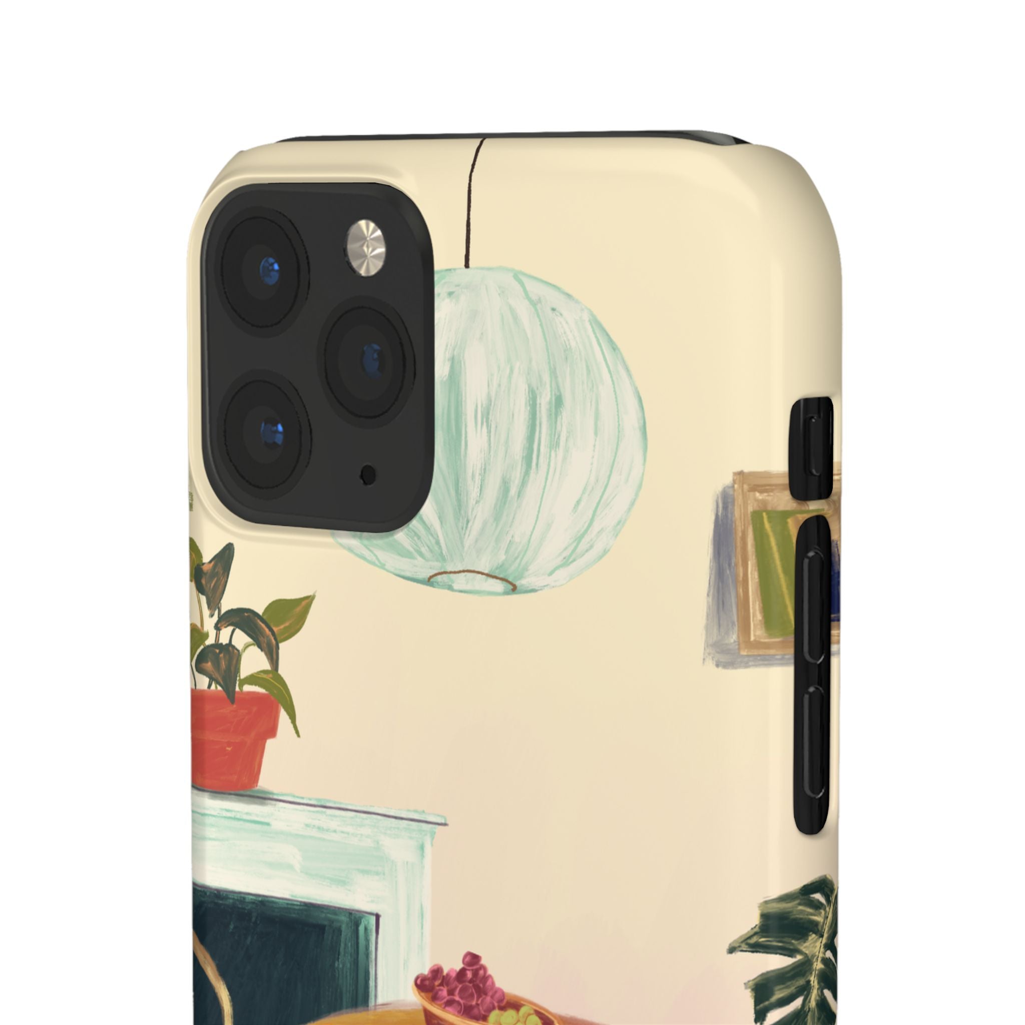 Vintage Bistro Phone Case — Cozy Cafe Interior Illustration Snap Case