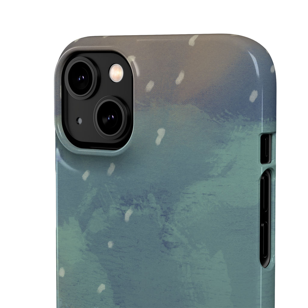 Artistic Rainfall Phone Case – Woman with Umbrella Design