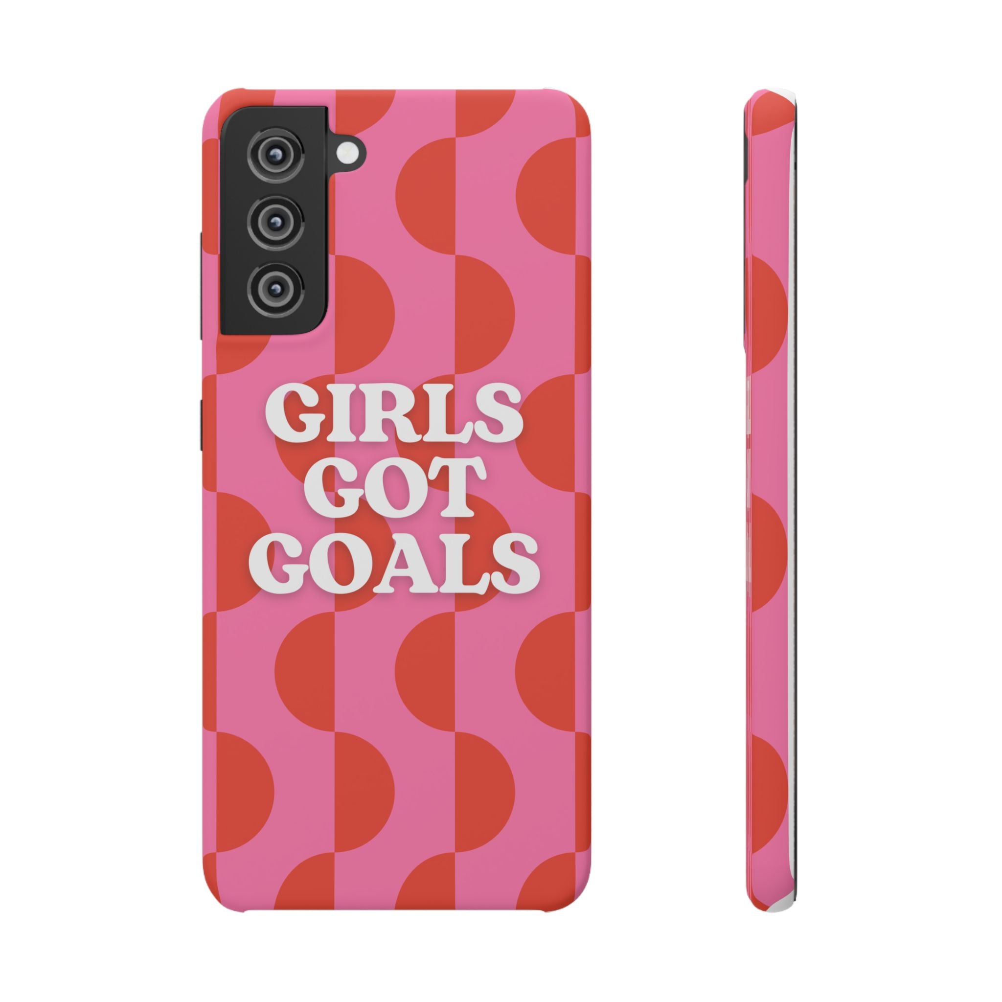 Girls Got Goals Phone Case - Retro Pink Red Motivational Snap Case