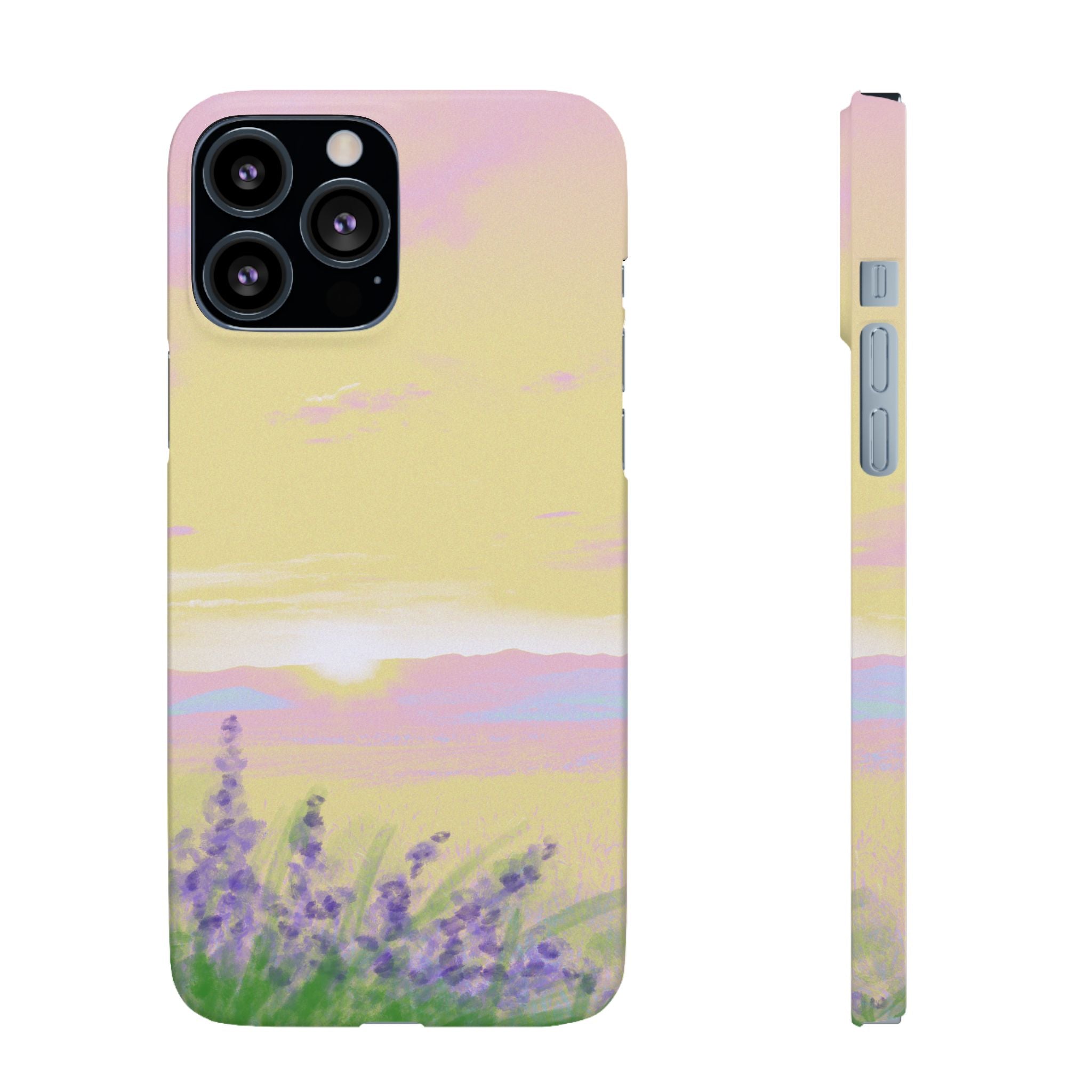 Pastel Lavender Field Phone Case — Sunset Sky Snap Case