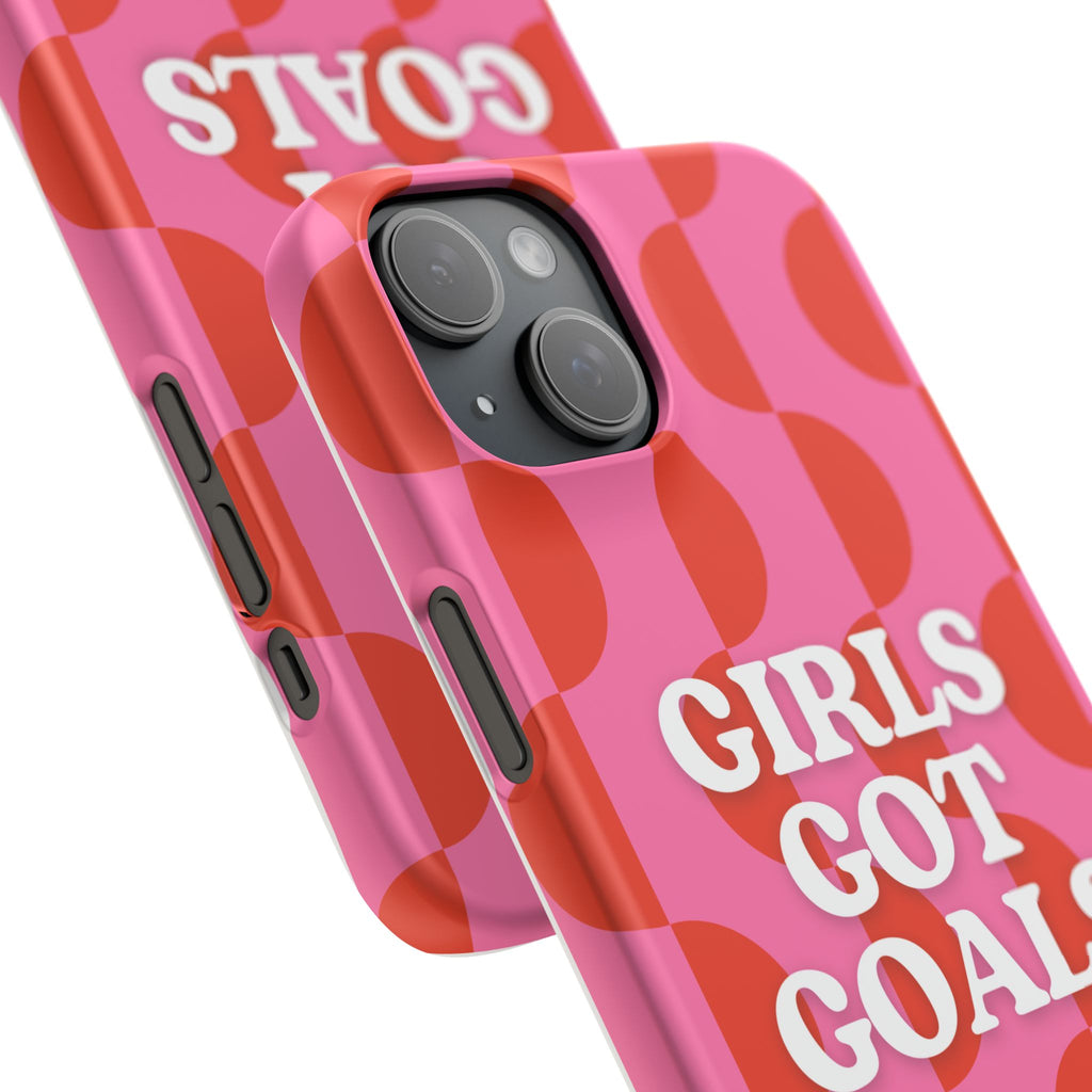 Girls Got Goals Phone Case - Retro Pink Red Motivational Snap Case