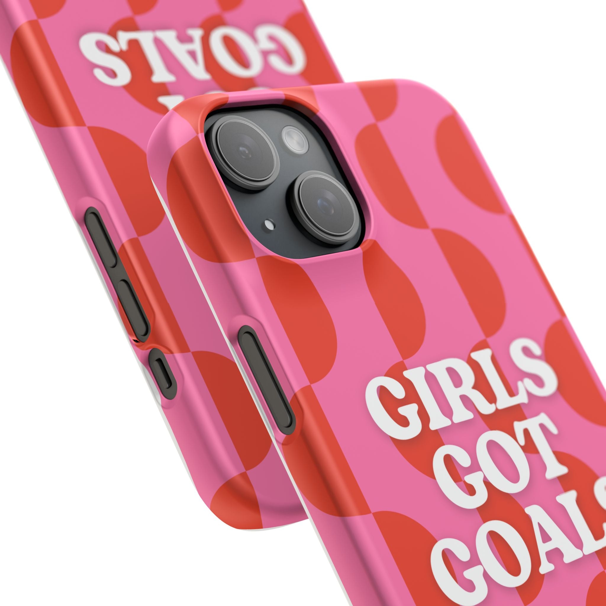 Girls Got Goals Phone Case - Retro Pink Red Motivational Snap Case