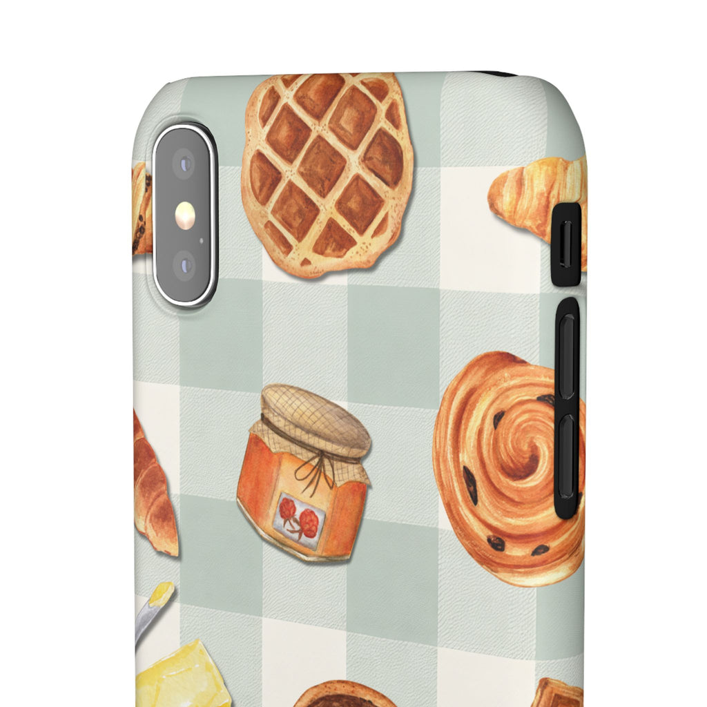 Bakery Breakfast Phone Case — Cute Pastry Pattern Snap Case