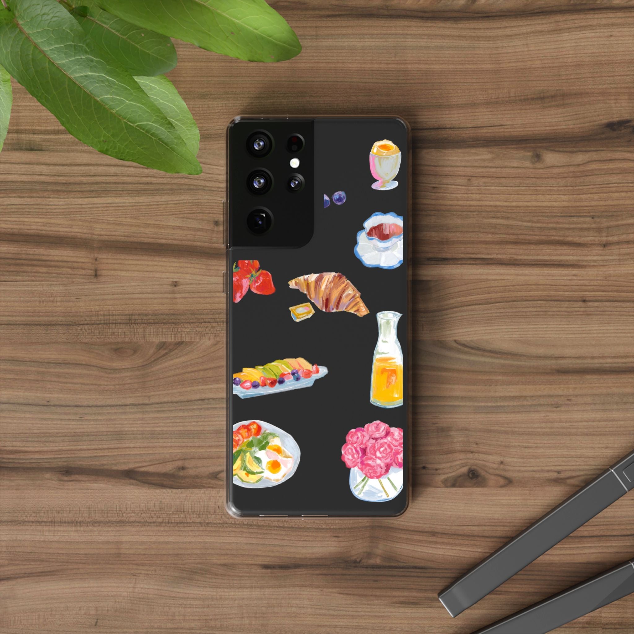 Clear Phone Case — Breakfast Pastries & Brunch Icons Clear Case