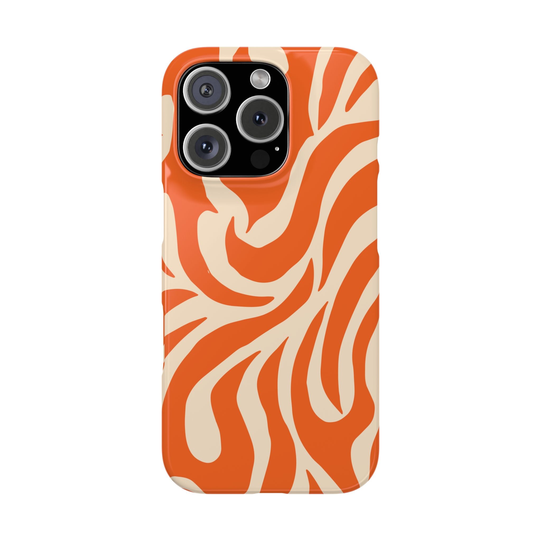 Orange Swirl Phone Case — Retro Abstract iPhone Snap Case