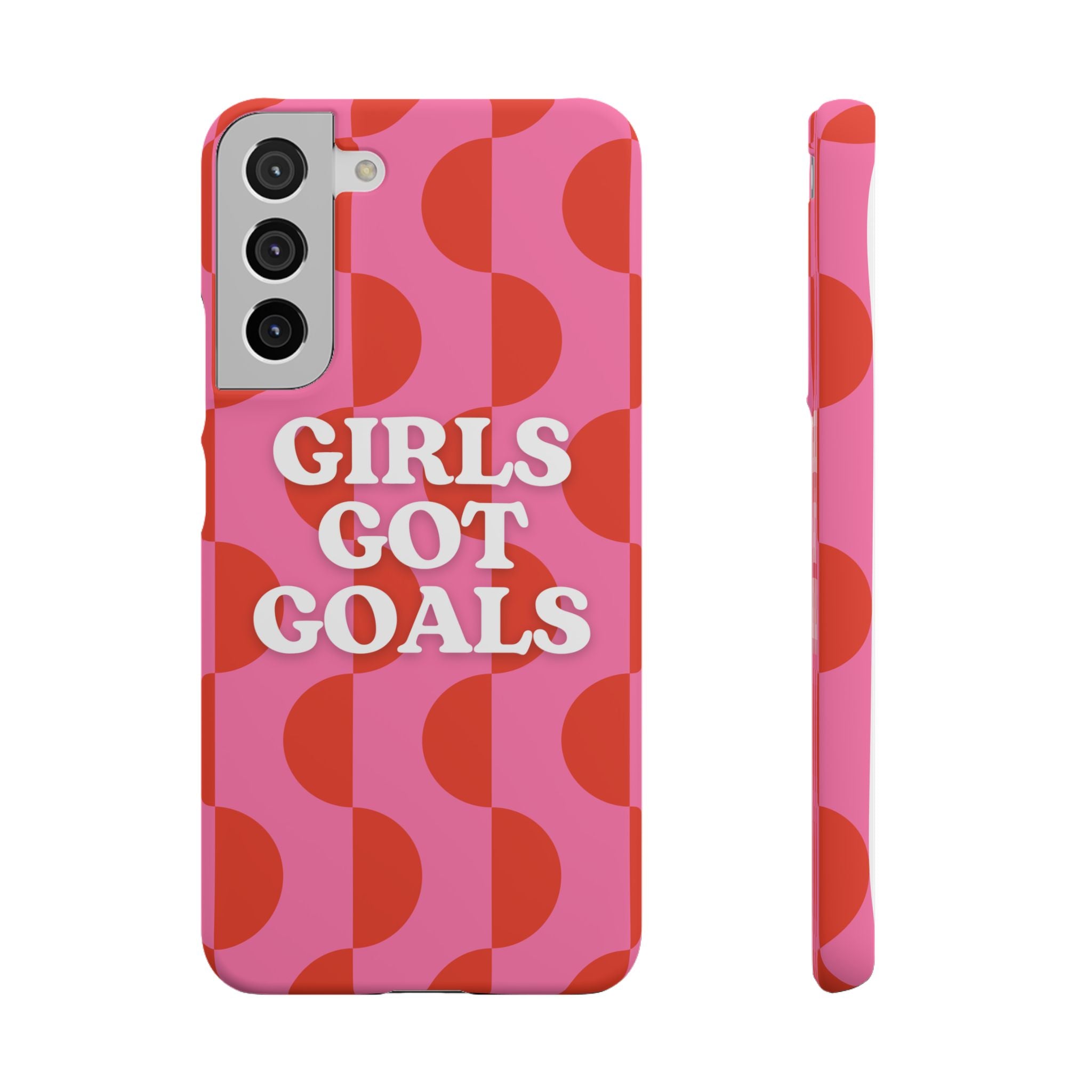 Girls Got Goals Phone Case - Retro Pink Red Motivational Snap Case