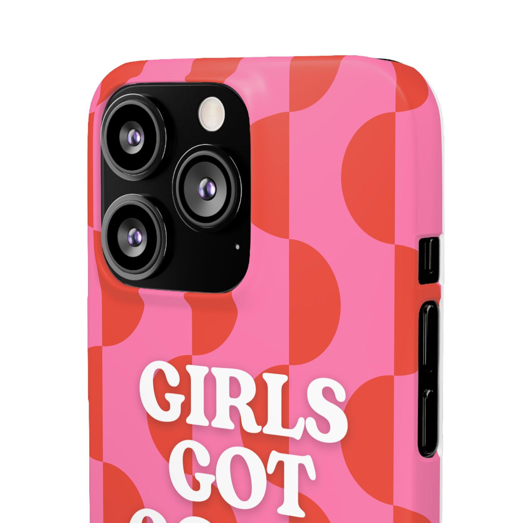Girls Got Goals Phone Case - Retro Pink Red Motivational Snap Case