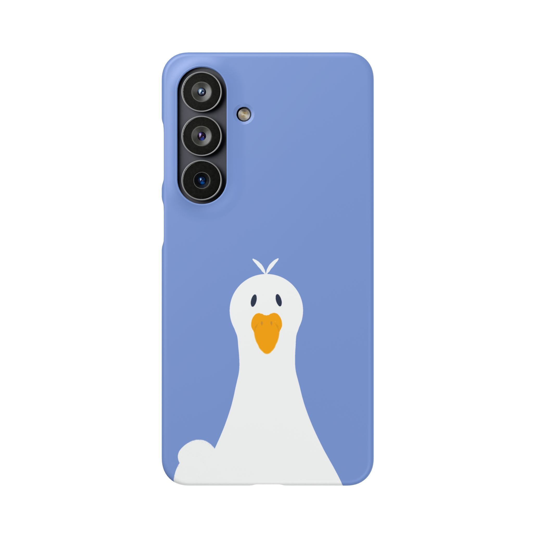 Cute Goose Phone Case – Blue Snap Phone Cover with Whimsical Bird Design