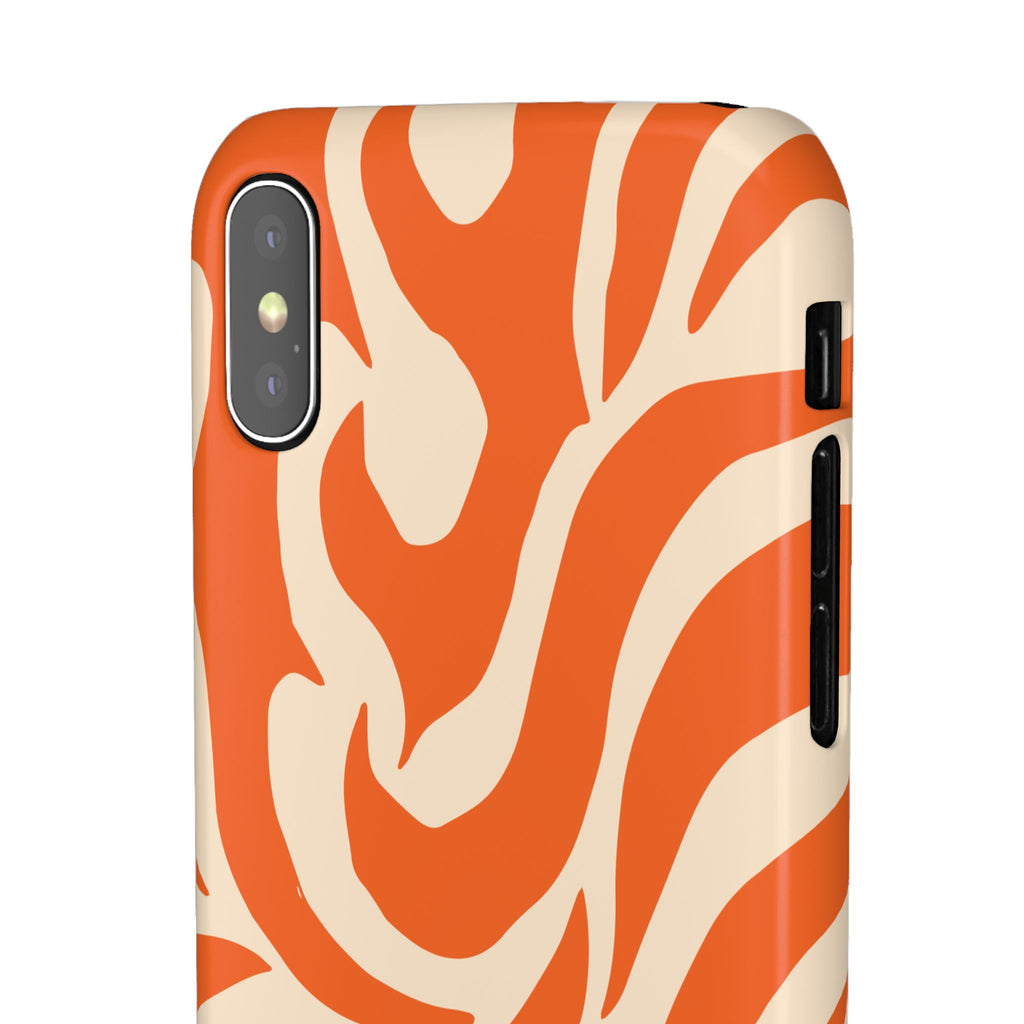 Orange Swirl Phone Case — Retro Abstract iPhone Snap Case