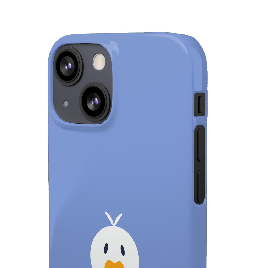 Cute Goose Phone Case – Blue Snap Phone Cover with Whimsical Bird Design