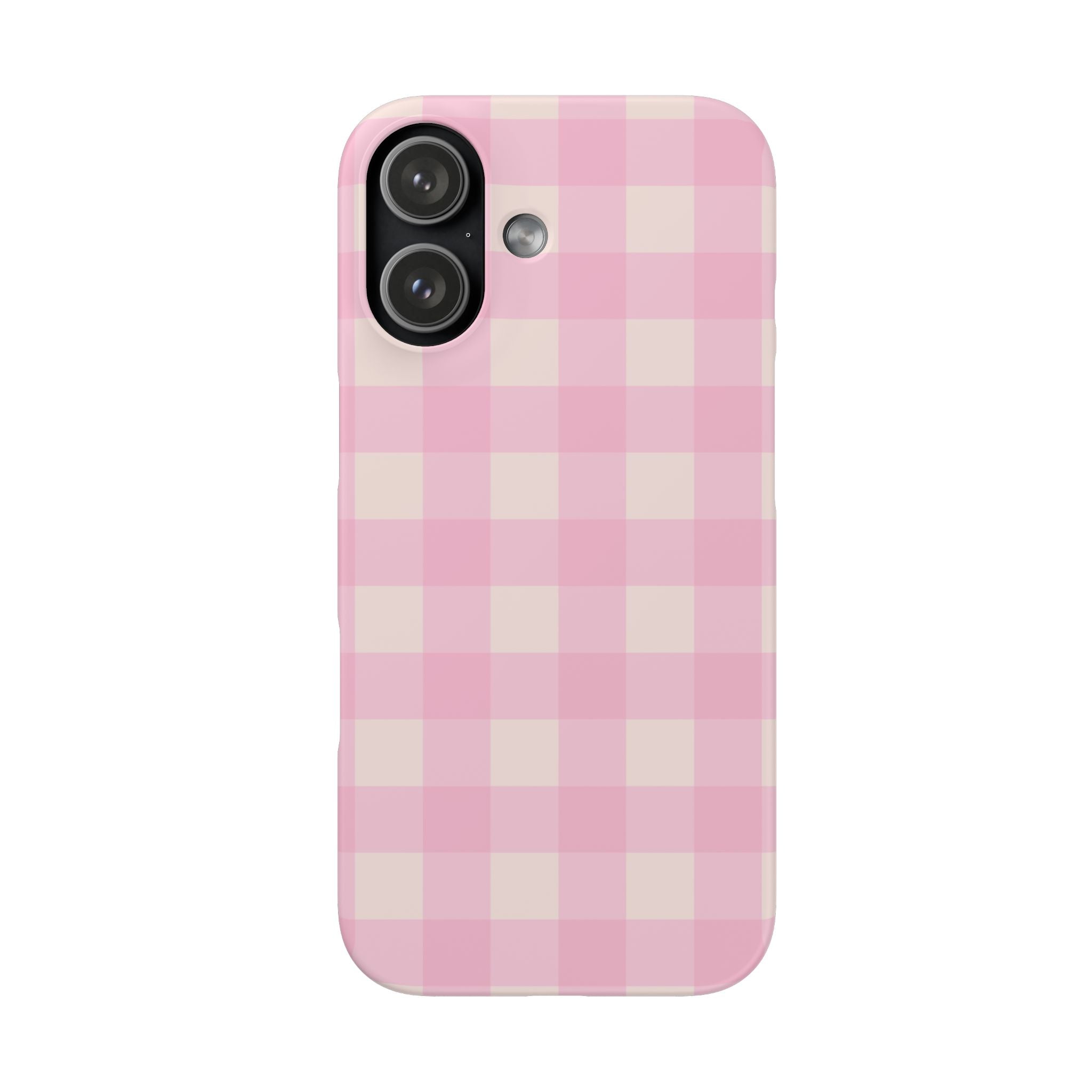 Pink Gingham Snap Phone Case - Cute Pastel Checkered iPhone Cover