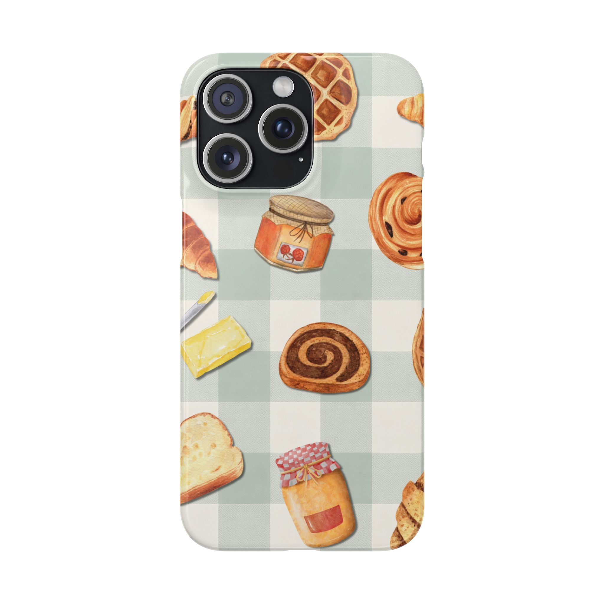 Bakery Breakfast Phone Case — Cute Pastry Pattern Snap Case