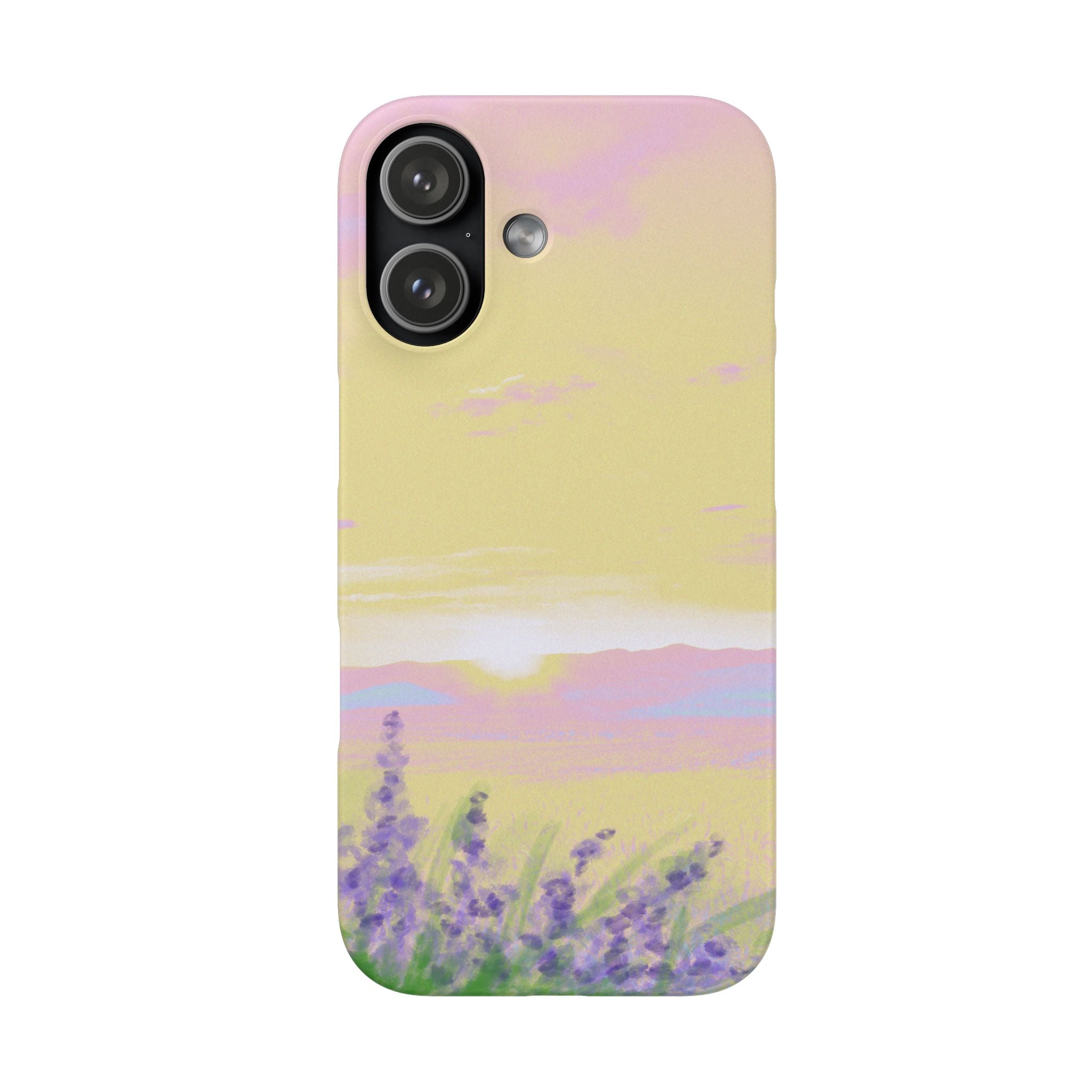 Pastel Lavender Field Phone Case — Sunset Sky Snap Case